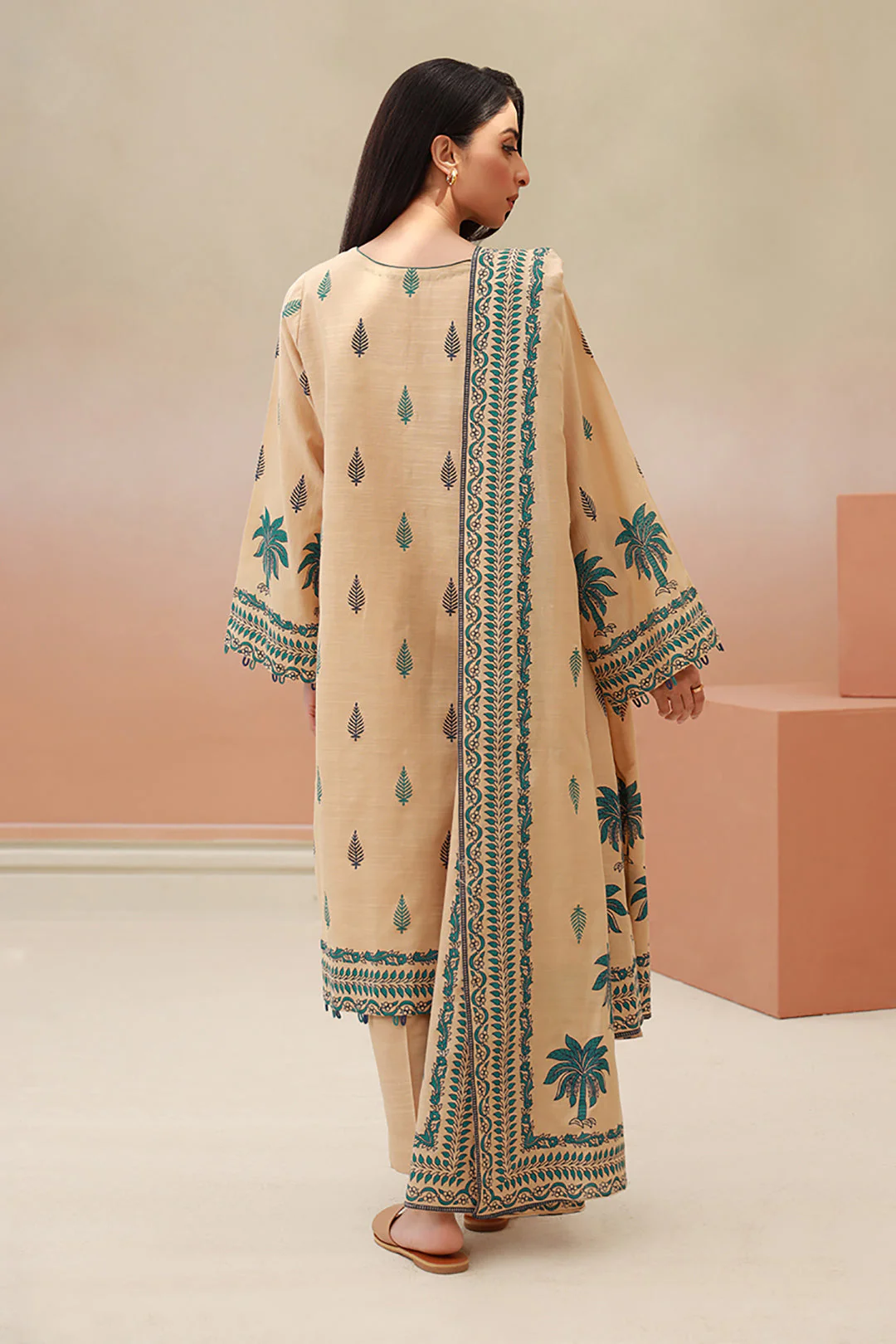 Embroidered Shirt Shalwar Dupatta - 0767 - Image 5