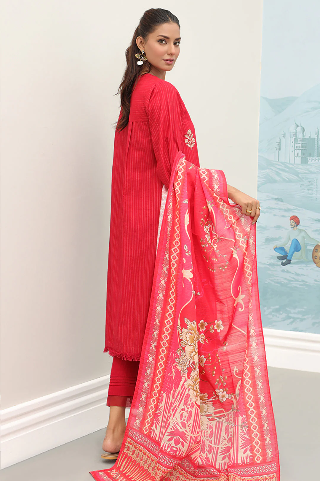 Embroidered Shirt Shalwar Dupatta - 0771 - Image 5