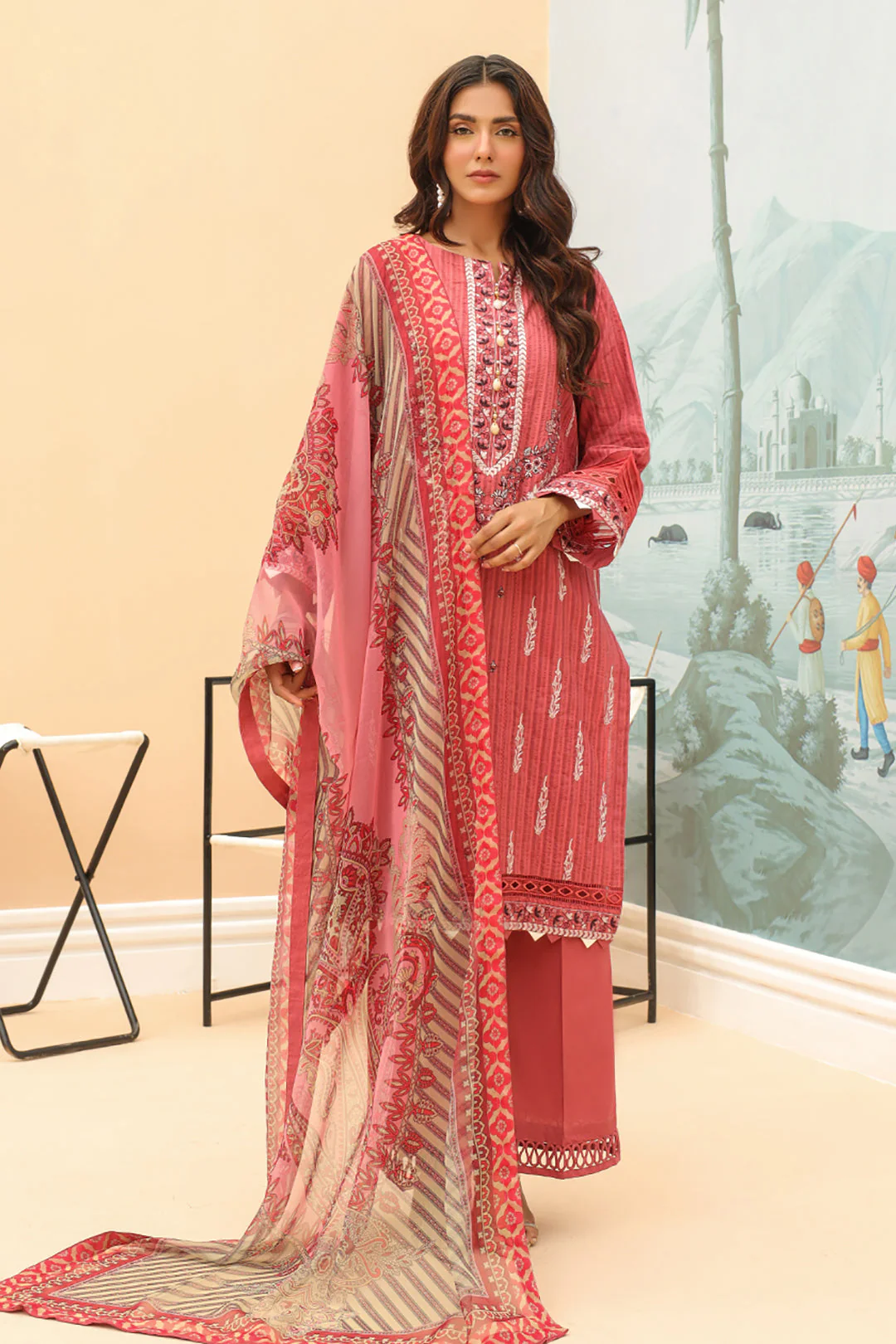 Embroidered Shirt Shalwar Dupatta - 0773 - Image 2