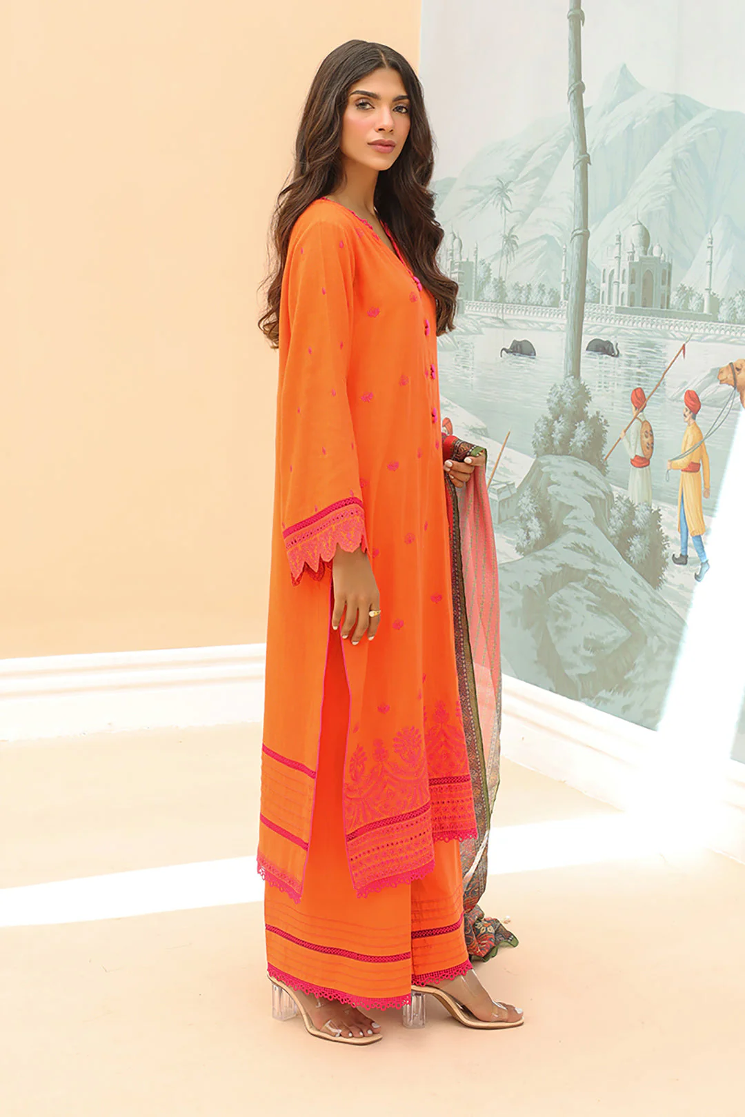 Embroidered Shirt Shalwar Dupatta - 0775 - Image 4