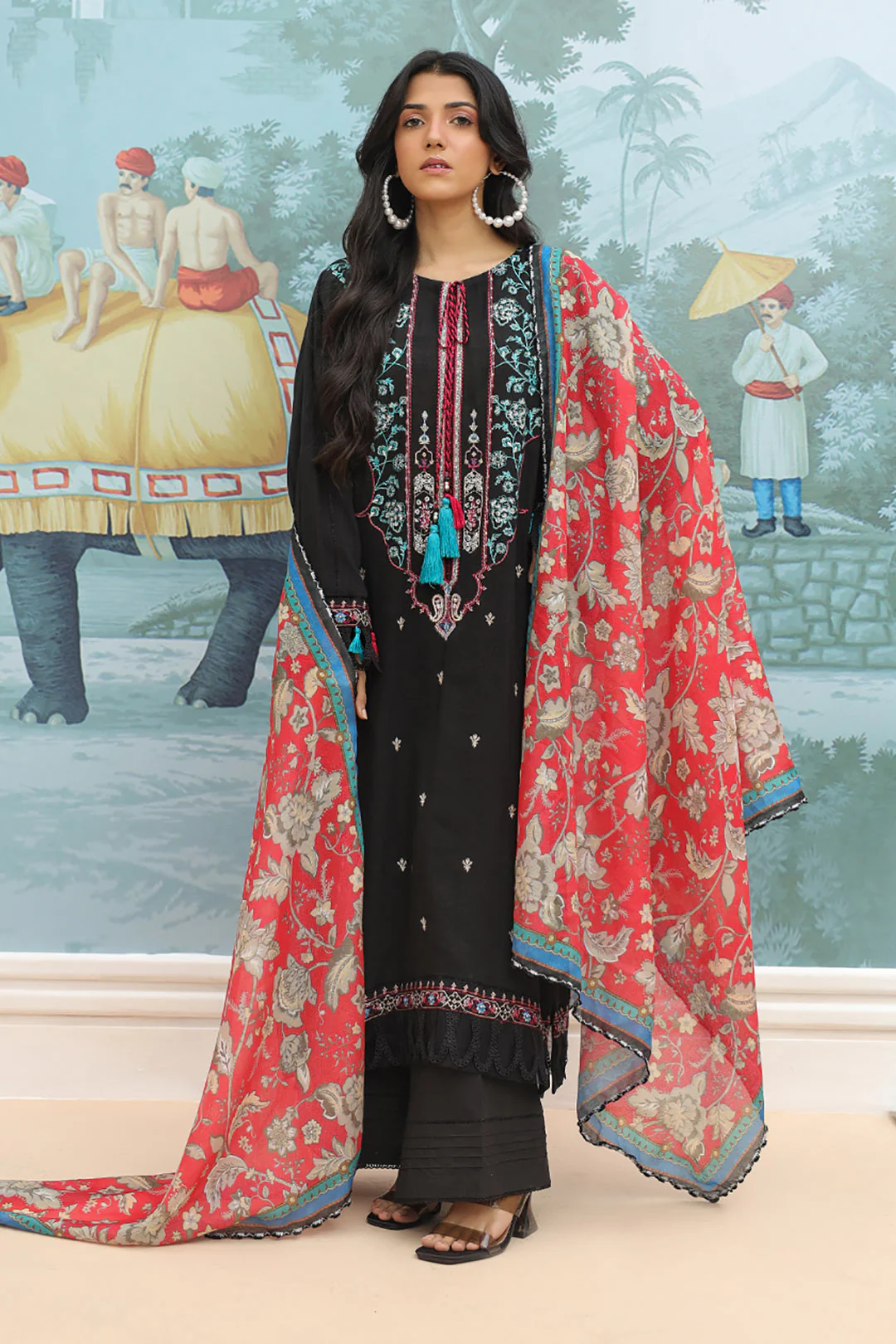 Embroidered Shirt Shalwar Dupatta - 0776 - Image 2