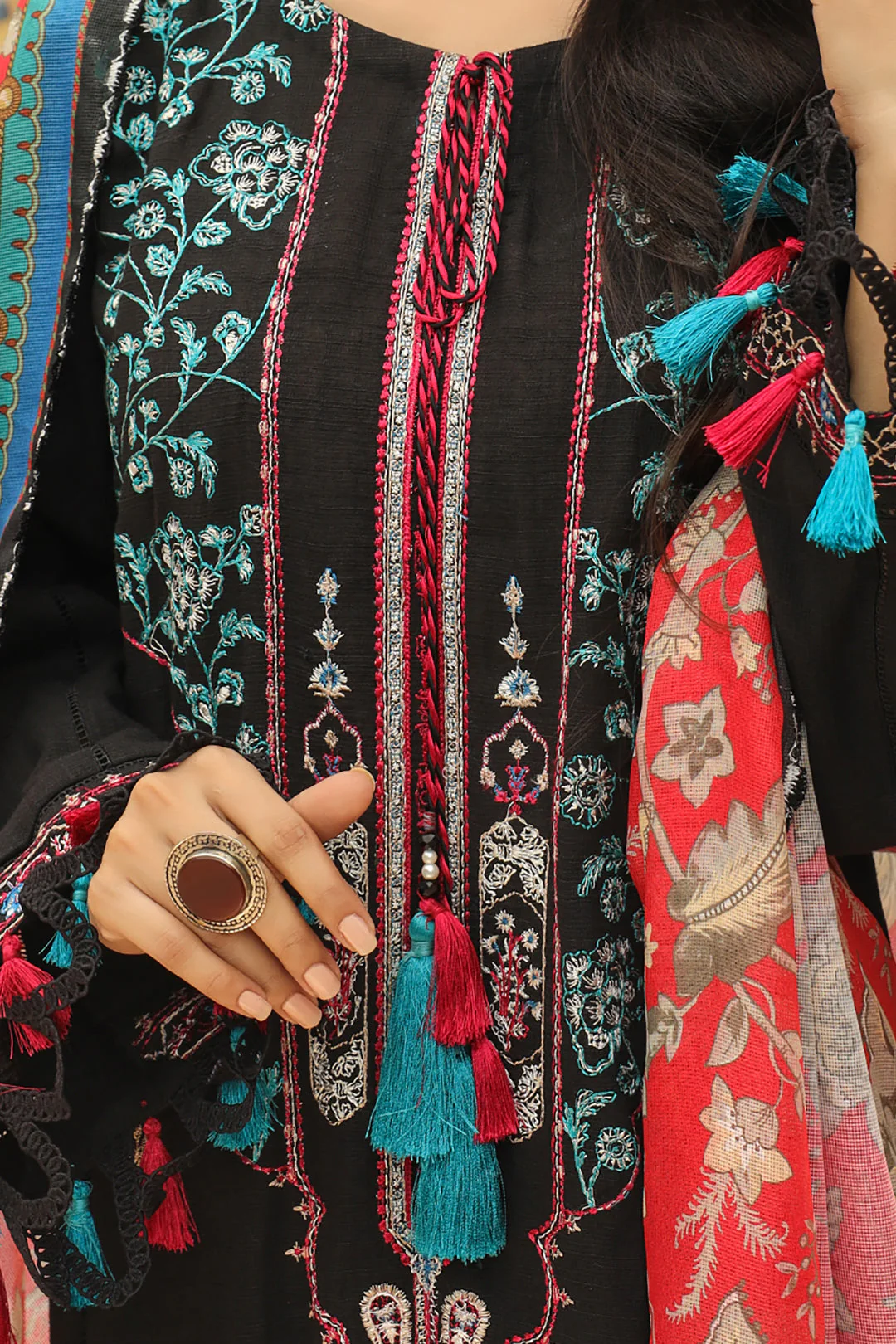 Embroidered Shirt Shalwar Dupatta - 0776 - Image 4