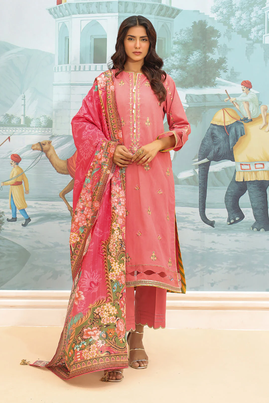 Embroidered Shirt Shalwar Dupatta - 0778 - Image 3