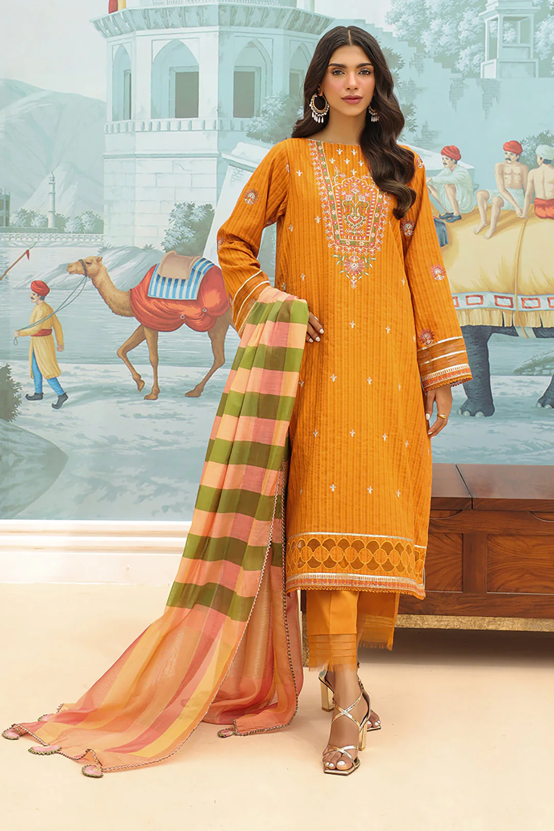Embroidered Shirt Shalwar Dupatta - 0779 - Image 2