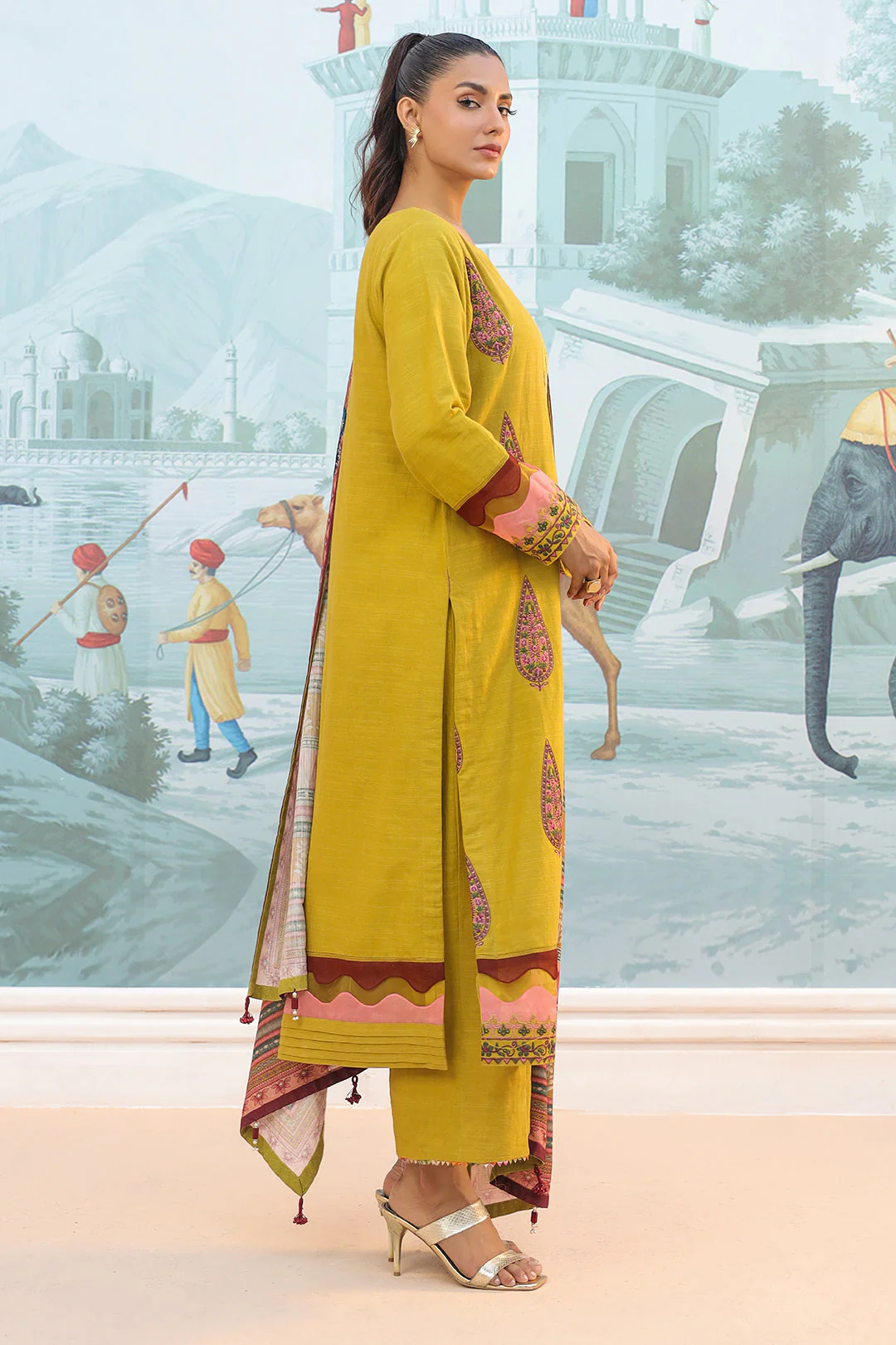 Embroidered Shirt Shalwar Dupatta - 0780 - Image 3
