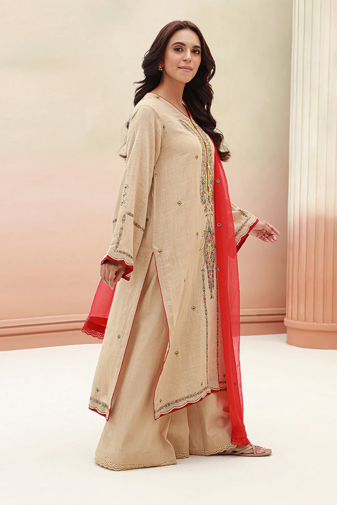 Embroidered Shirt Shalwar Dupatta - 0847 - Image 3