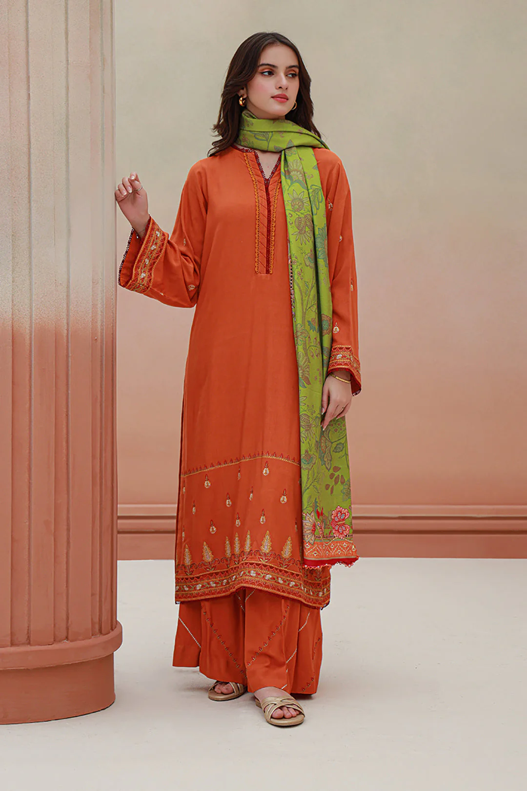 Embroidered Shirt Shalwar Dupatta - 0849 - Image 2