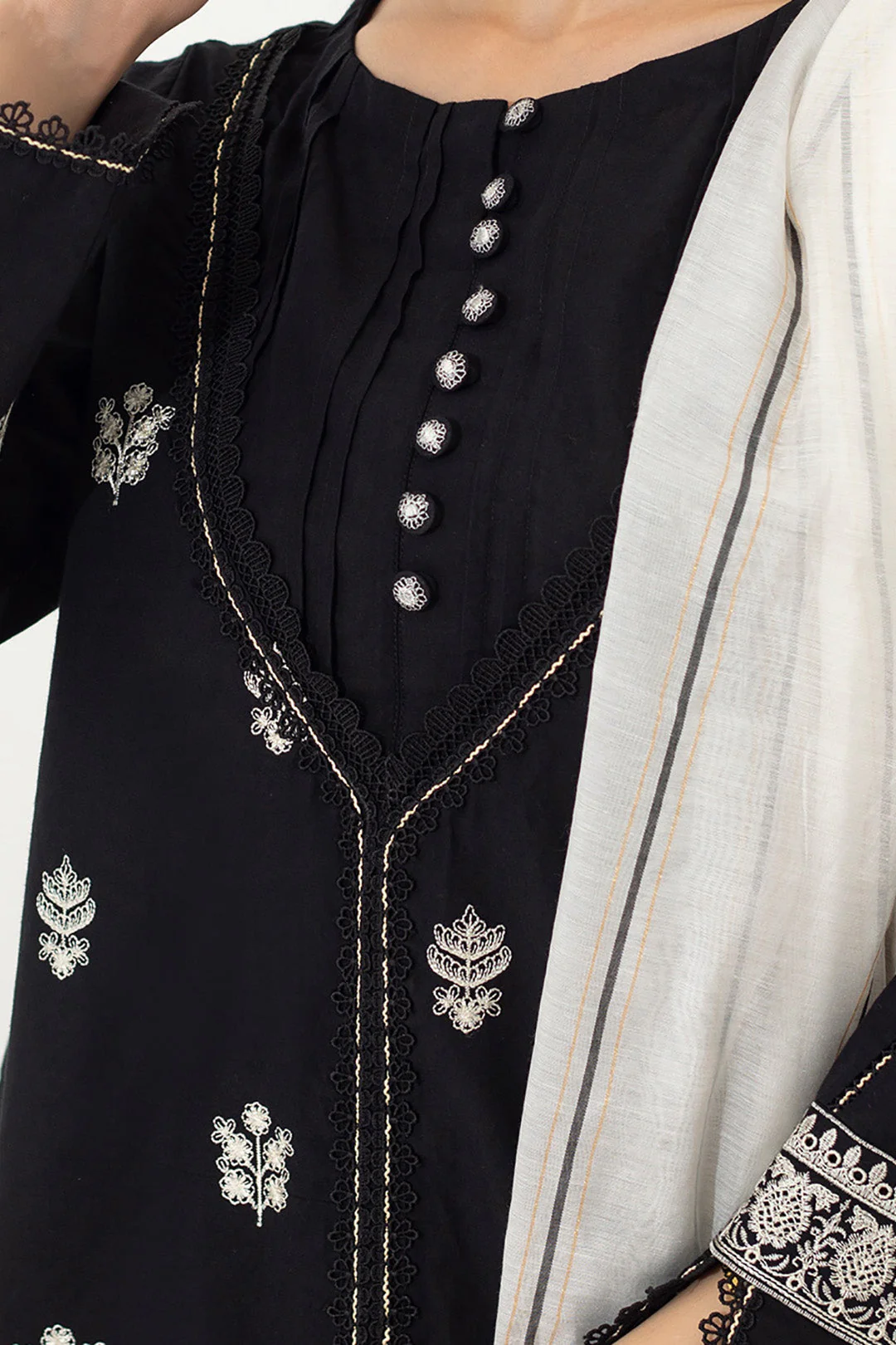 Embroidered Shirt Shalwar Dupatta - 0857 - Image 4
