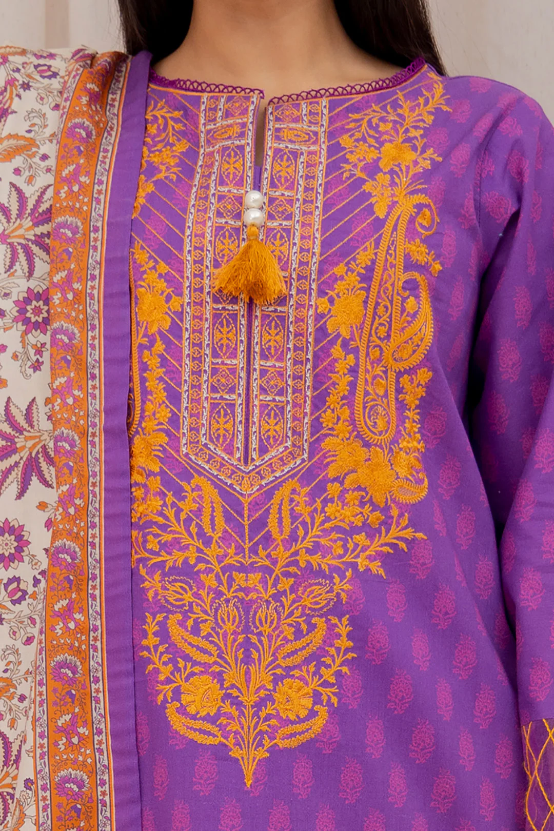 Embroidered Shirt Shalwar Dupatta - 0892 - Image 4