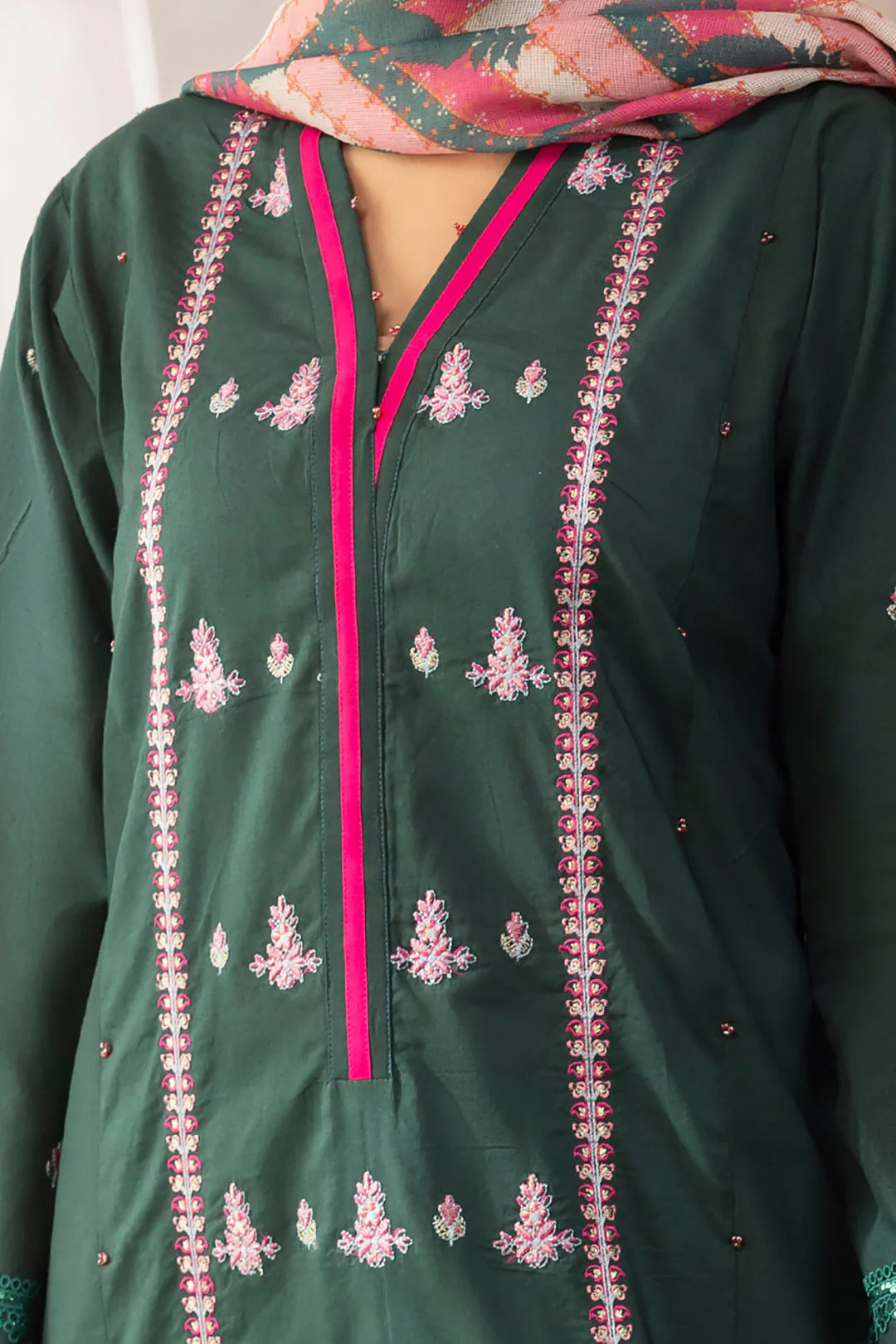 Embroidered Shirt Shalwar Dupatta - 1124 - Image 4