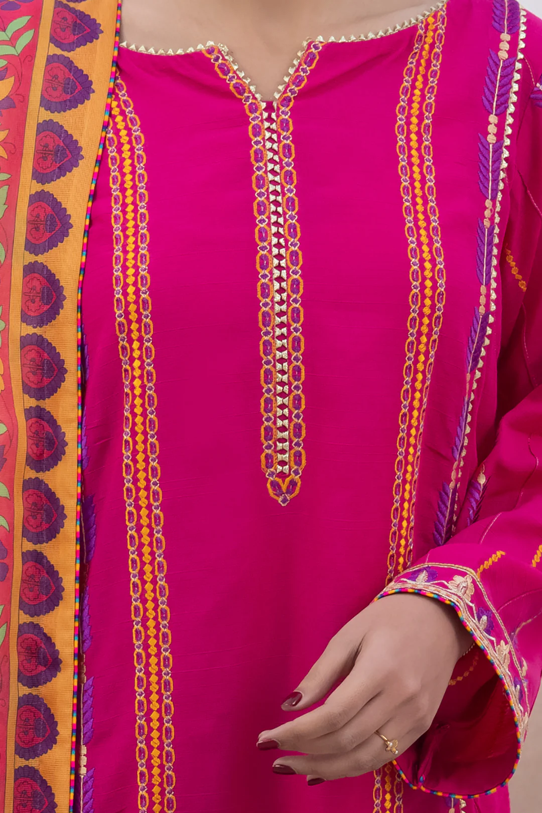 Embroidered Shirt Shalwar Dupatta - 1125 - Image 4