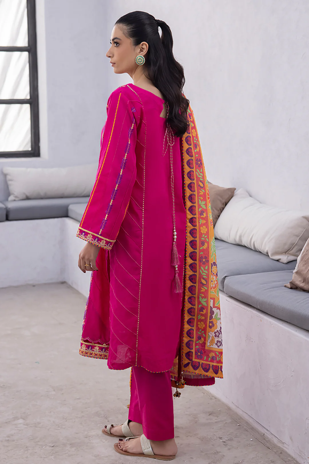 Embroidered Shirt Shalwar Dupatta - 1125 - Image 5
