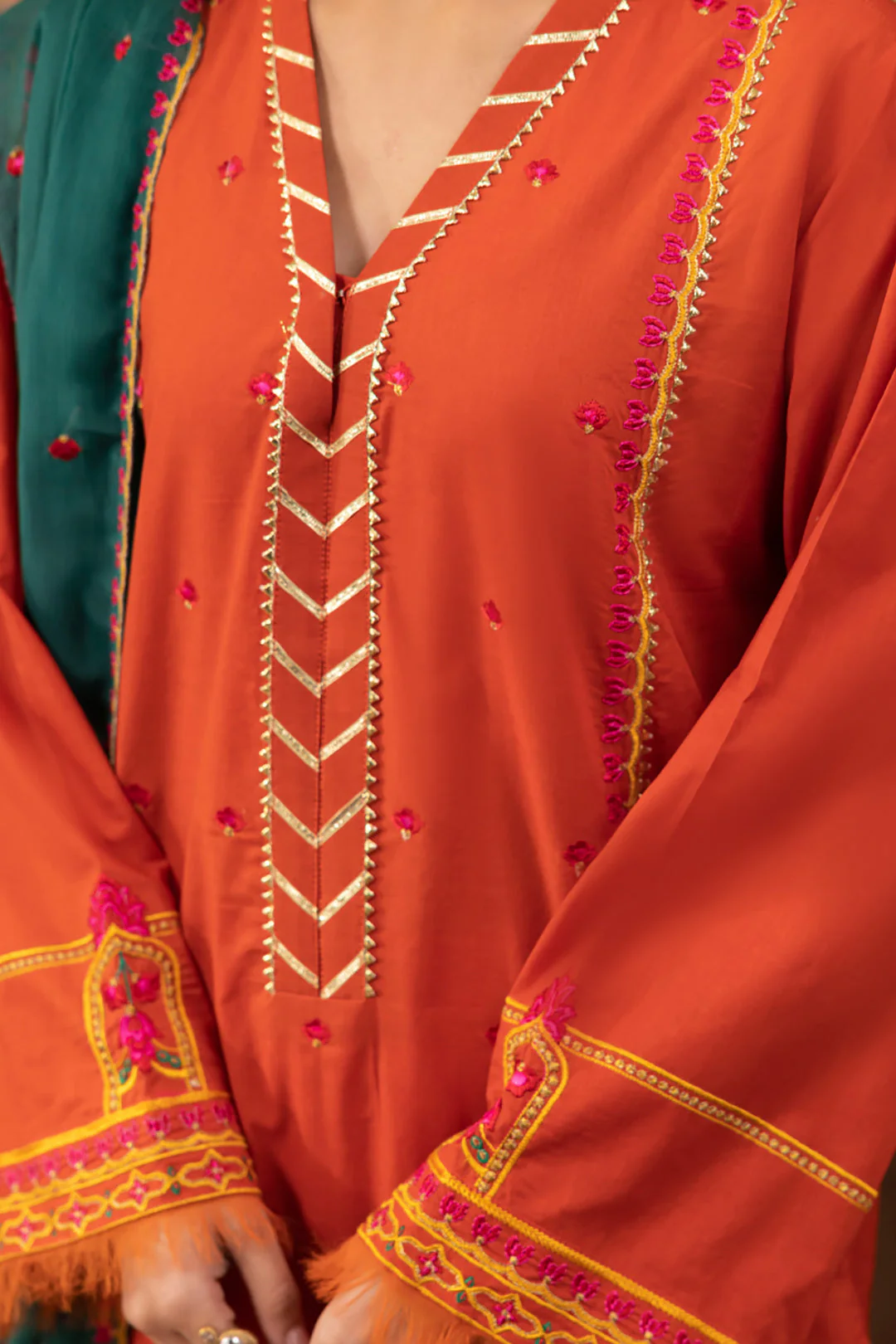 Embroidered Shirt Shalwar Dupatta - 1136 - Image 4
