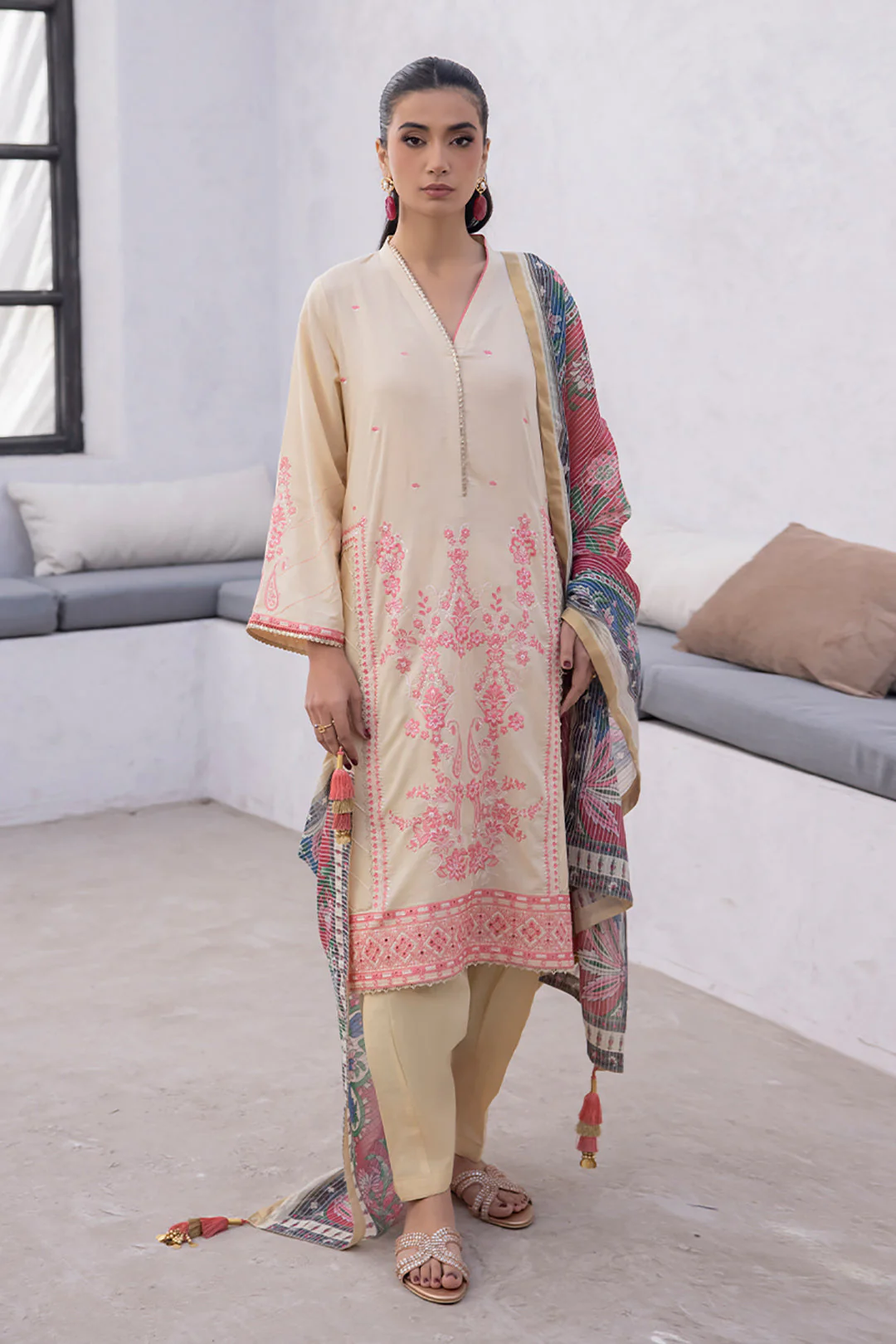 Embroidered Shirt Shalwar Dupatta - 1139 - Image 2