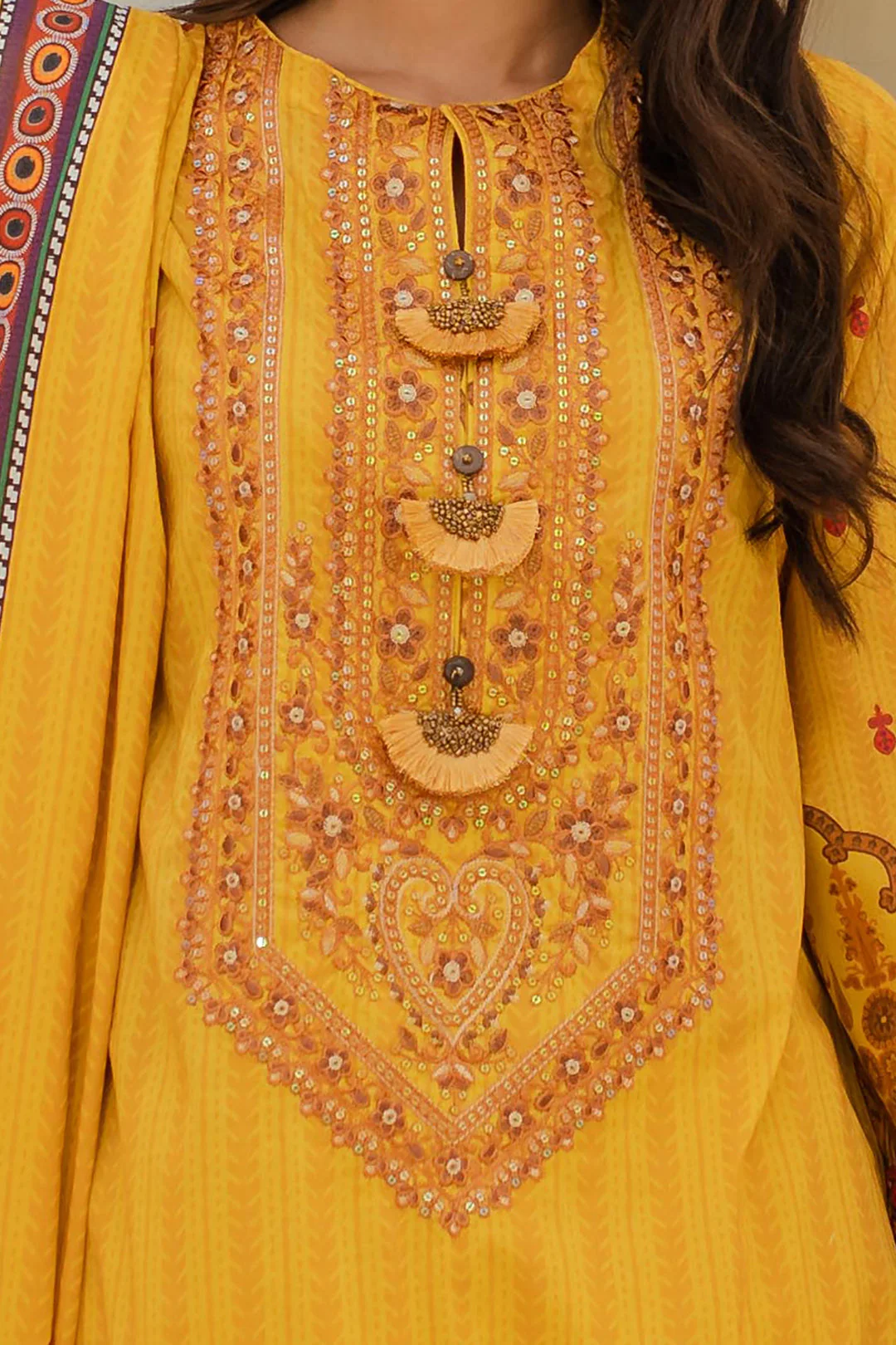 Embroidered Shirt Shalwar Dupatta - 1244 - Image 4