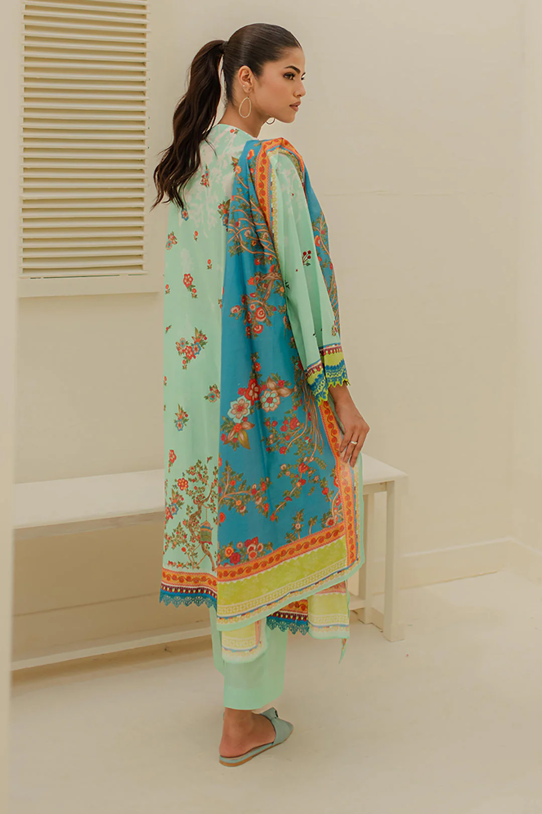 Embroidered Shirt Shalwar Dupatta - 1255 - Image 5