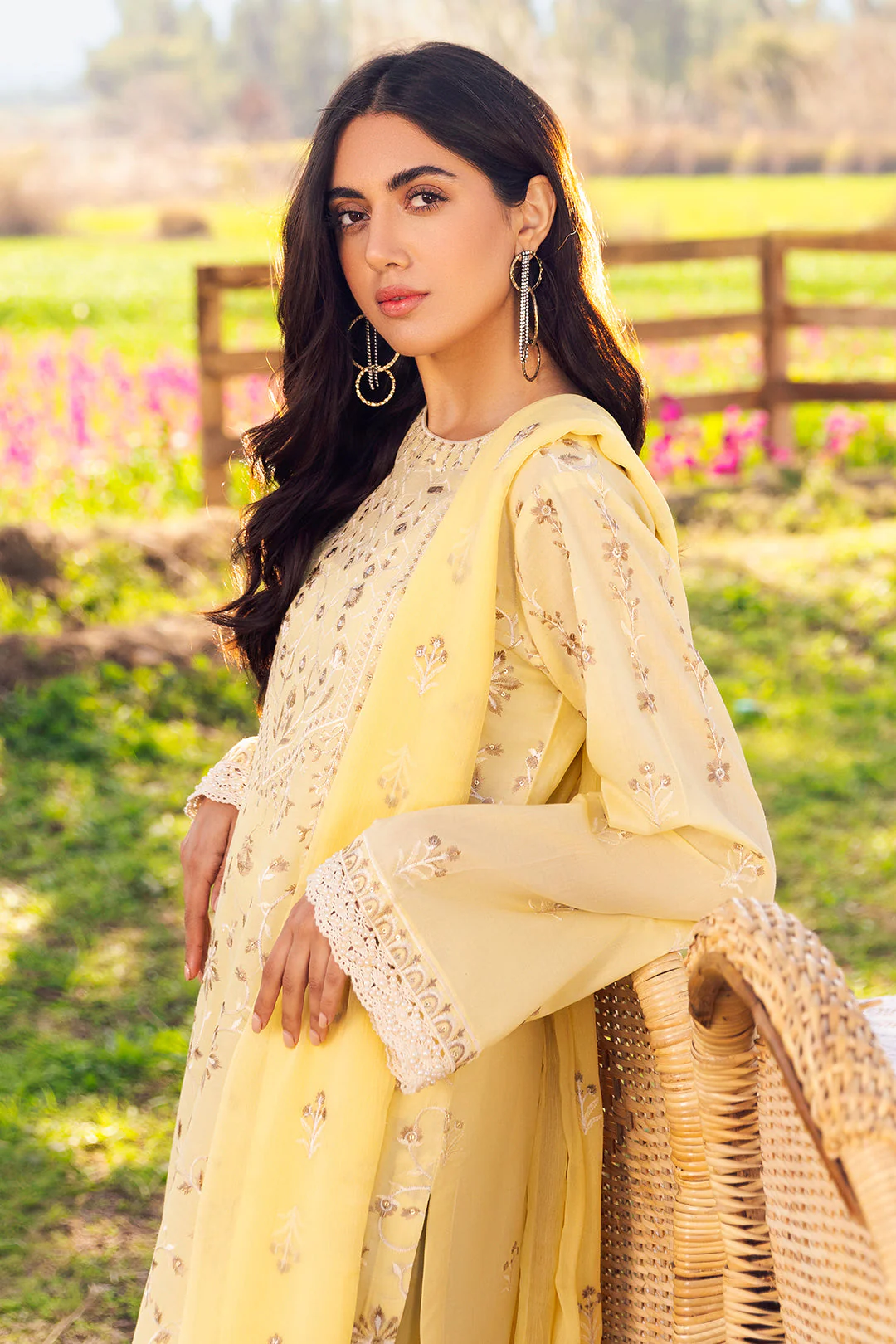Embroidered Shirt Shalwar Dupatta - 2000 - Image 5
