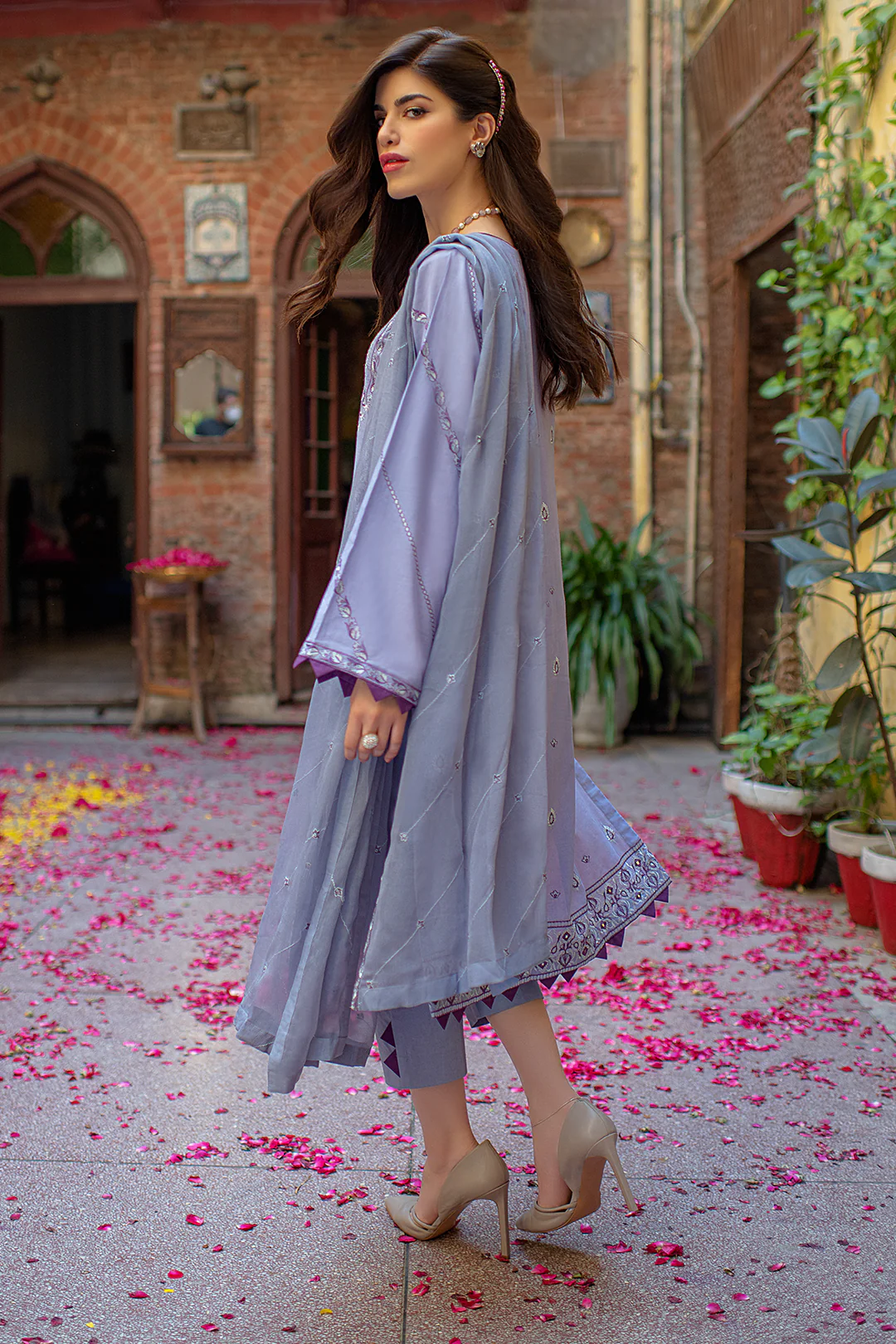 Embroidered Shirt Shalwar Dupatta - 2001 - Image 6