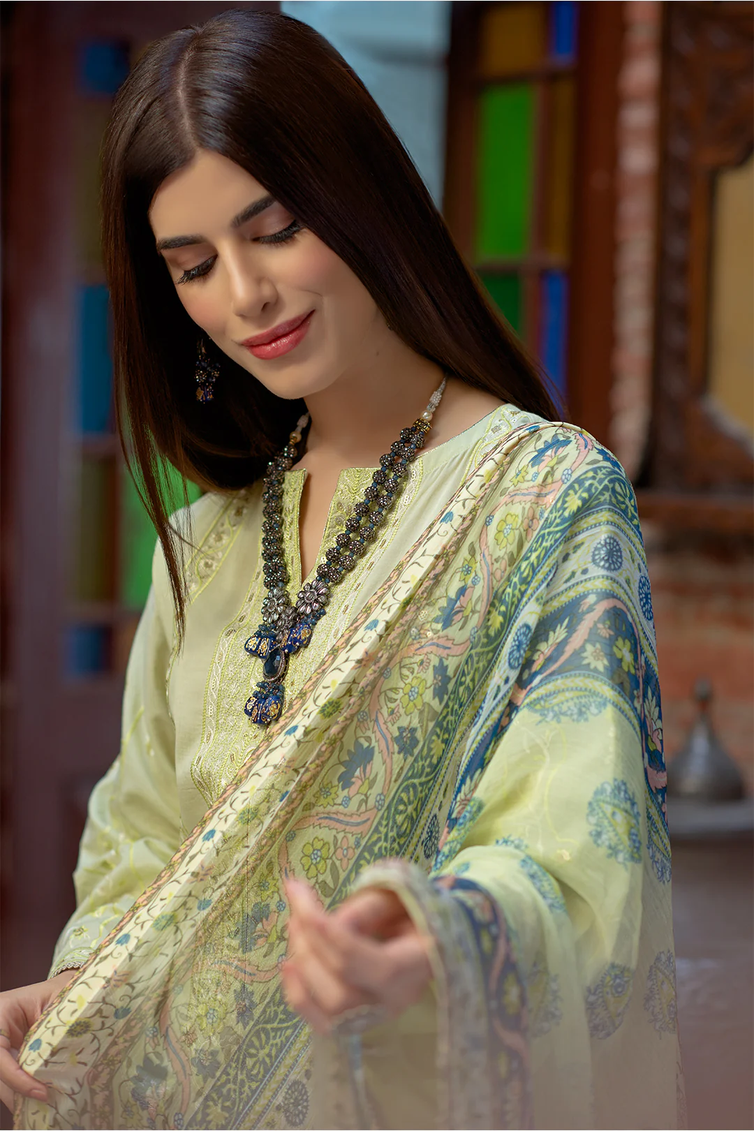 Embroidered Shirt Shalwar Dupatta - 2027 - Image 5