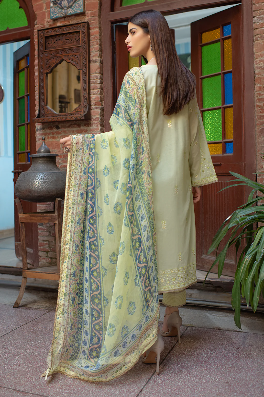 Embroidered Shirt Shalwar Dupatta - 2027 - Image 7