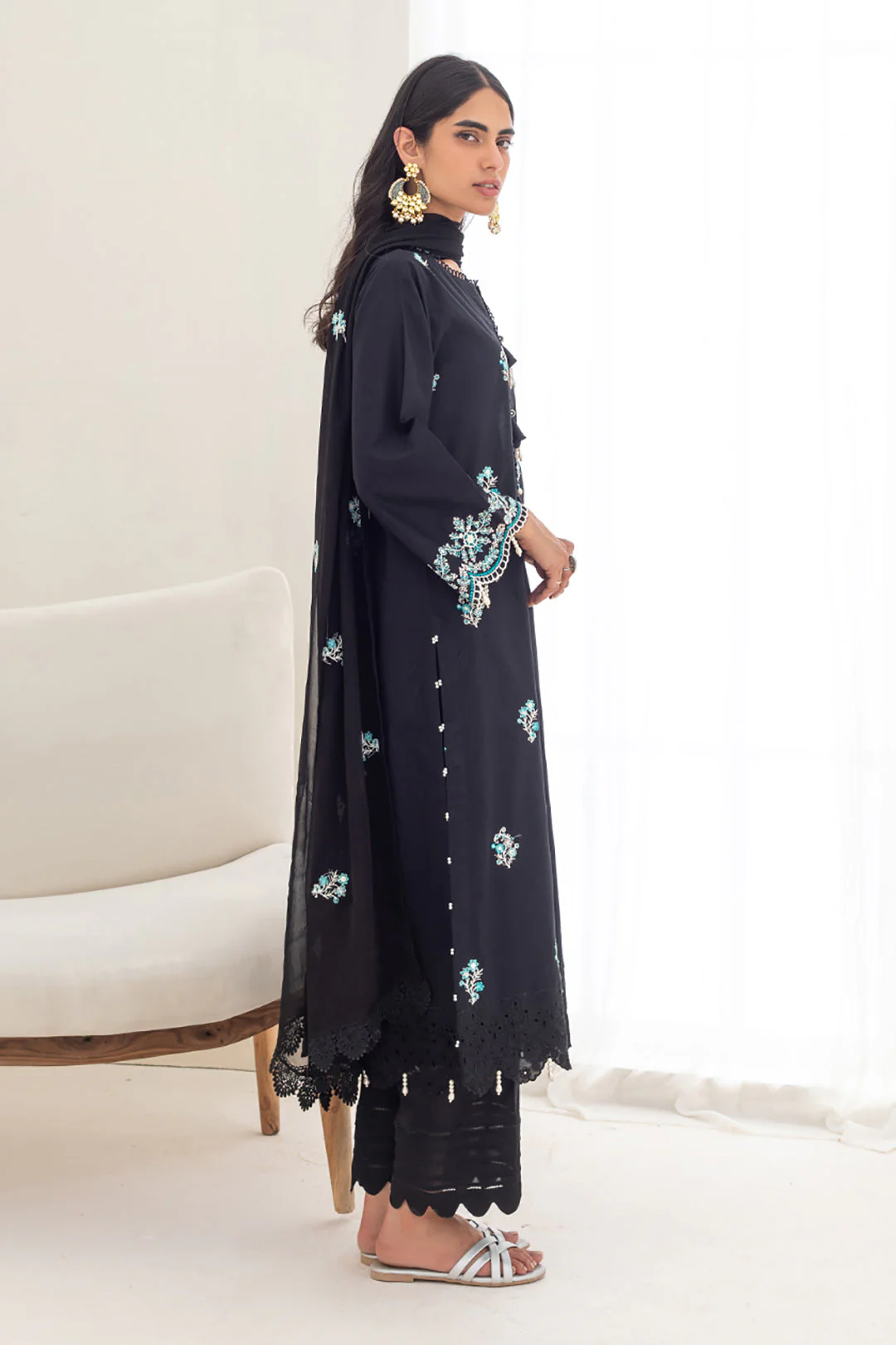 Embroidered Shirt Shalwar Dupatta - 0293 - Image 2