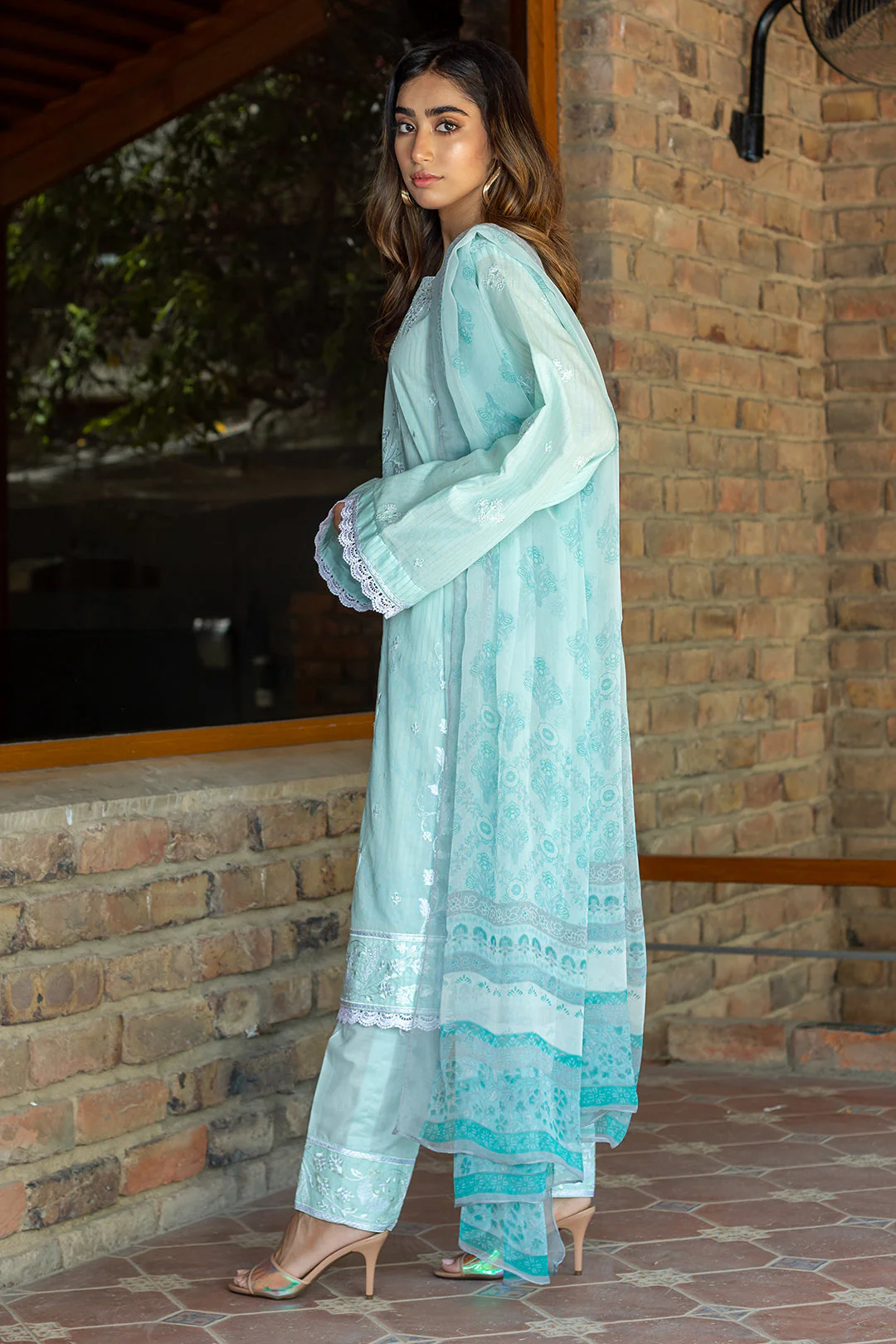Embroidered Shirt Shalwar Dupatta - 0051 - Image 4