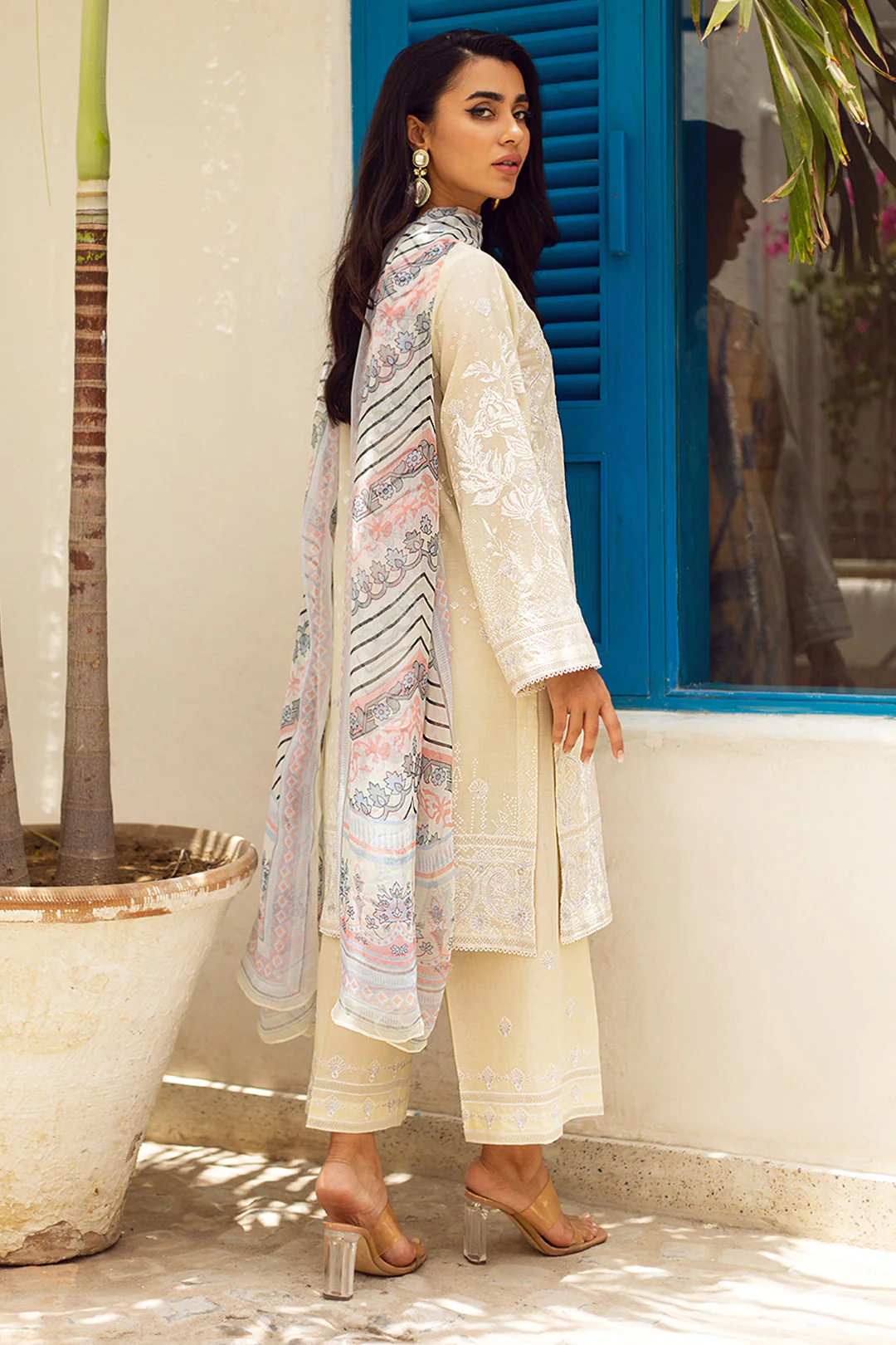 Embroidered Shirt Shalwar Dupatta - 0052 - Image 9