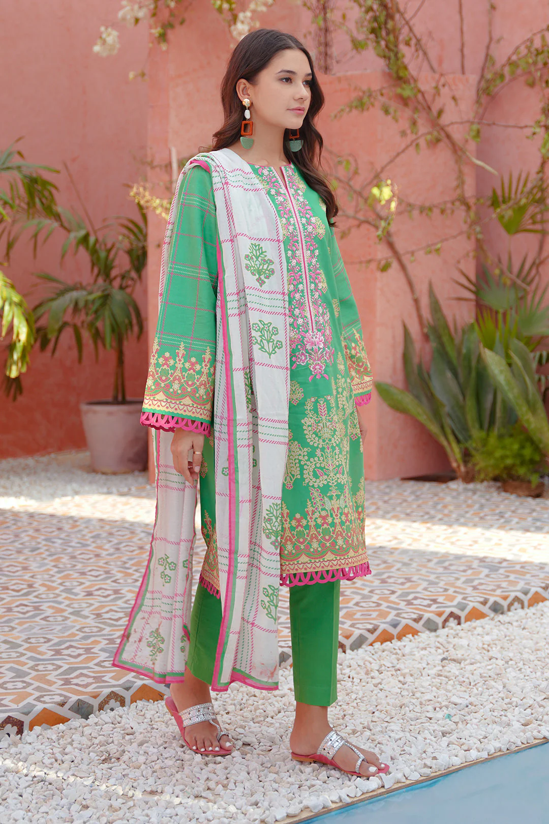 Embroidered Shirt Shalwar Dupatta - 0171 - Image 3