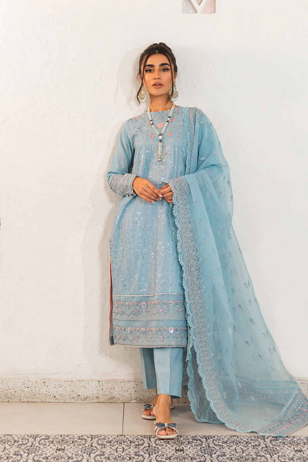 Embroidered Shirt Shalwar Dupatta - 0317 - Image 12