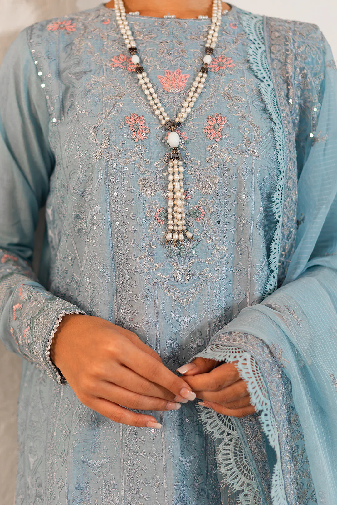 Embroidered Shirt Shalwar Dupatta - 0317 - Image 8
