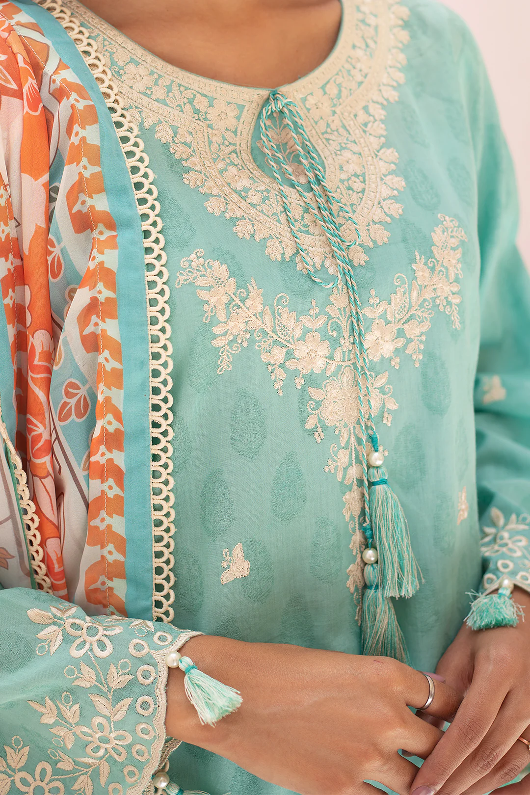 Embroidered Shirt Shalwar Dupatta - 0673 - Image 4