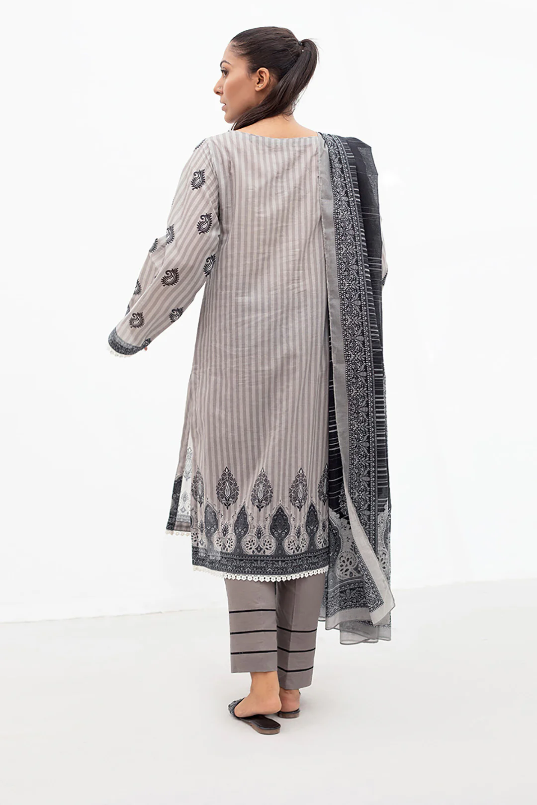 Embroidered Shirt Shalwar Dupatta - 0691 - Image 5