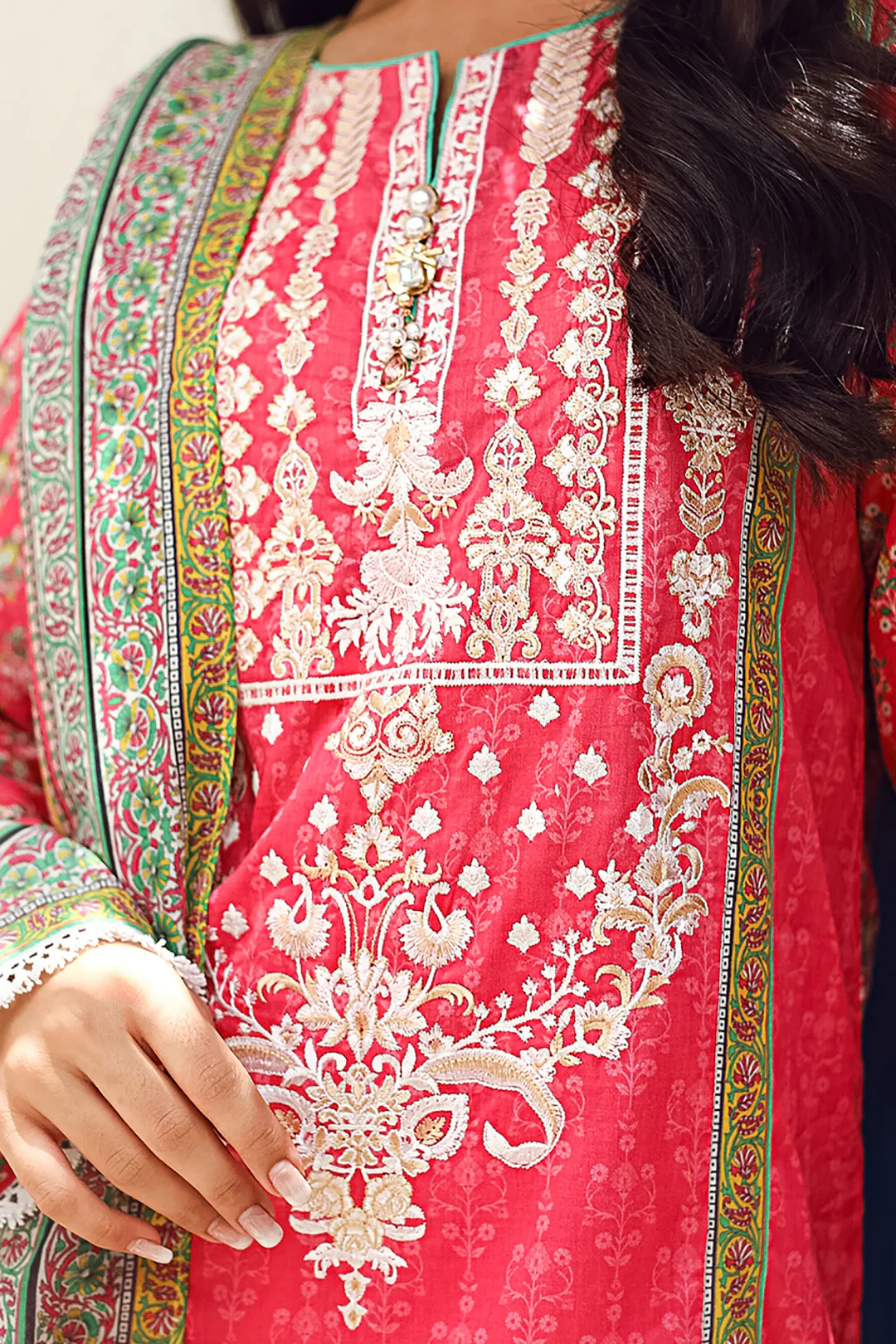 Embroidered Shirt Shalwar Dupatta - 0693 - Image 3