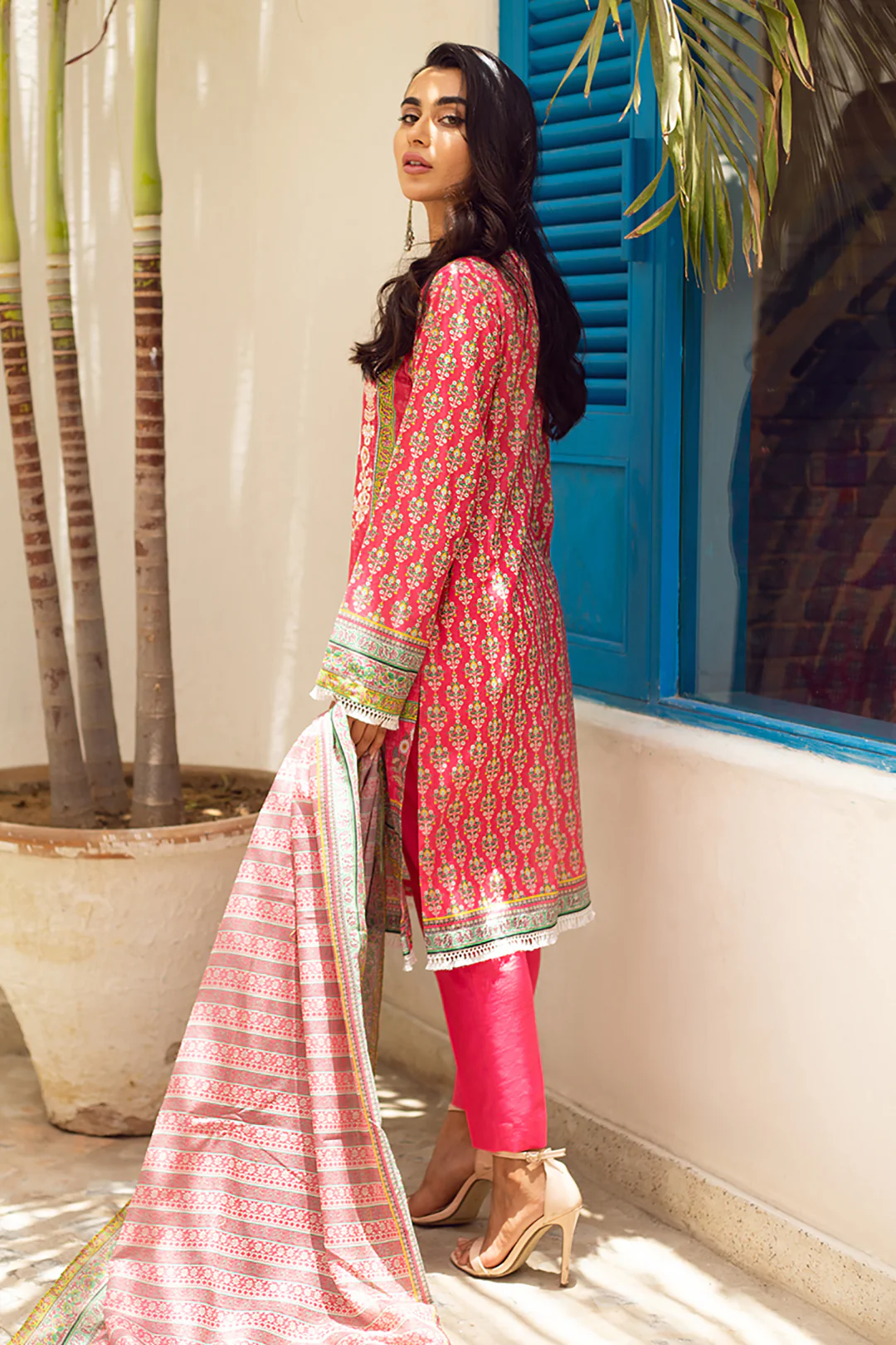 Embroidered Shirt Shalwar Dupatta - 0693 - Image 4