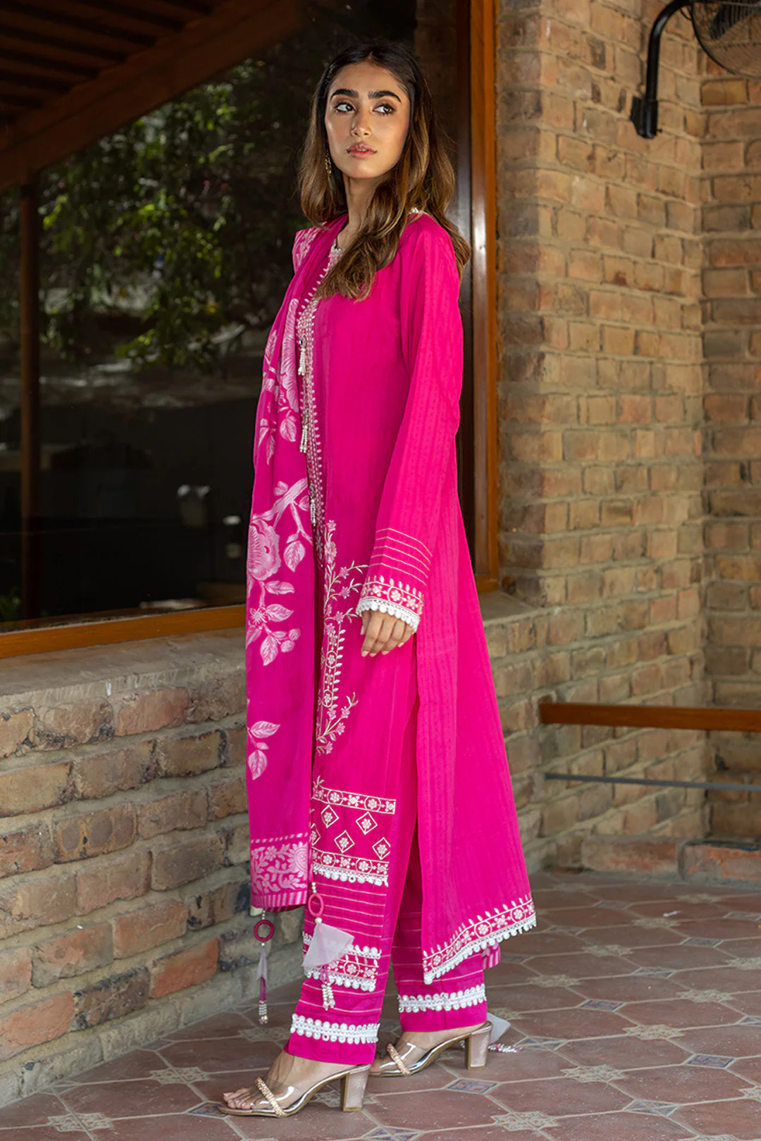 Embroidered Shirt Shalwar Dupatta - 0701 - Image 4