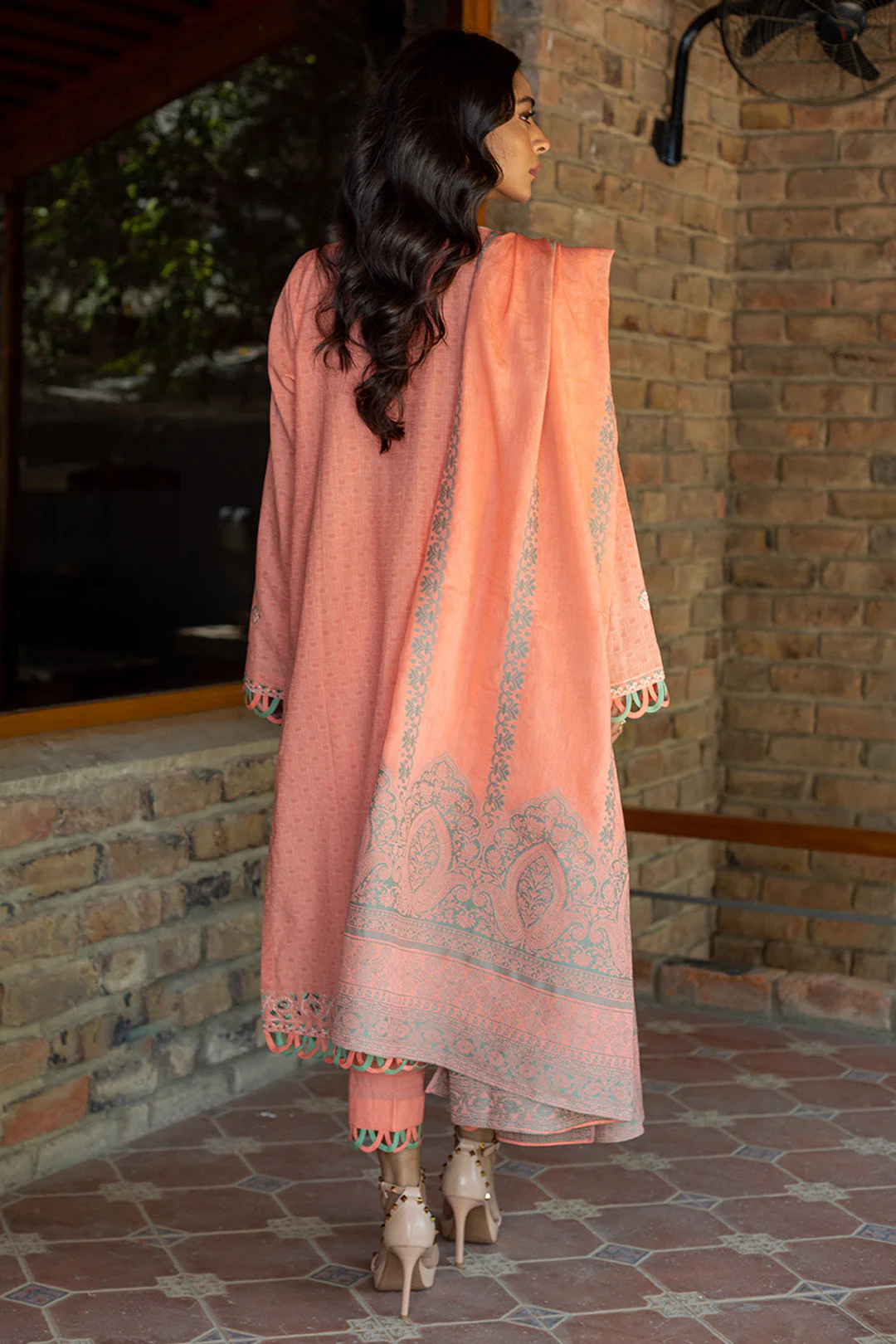 Embroidered Shirt Shalwar Dupatta - 0703 - Image 4