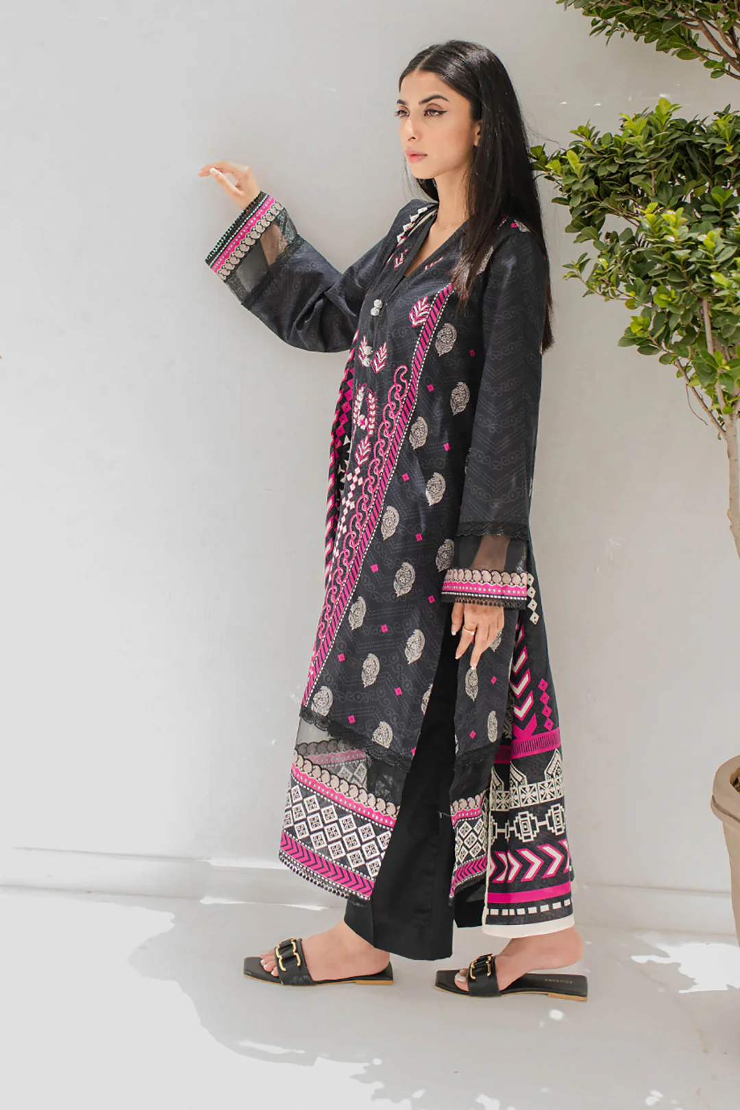 Embroidered Shirt Shalwar Dupatta - 0355 - Image 3