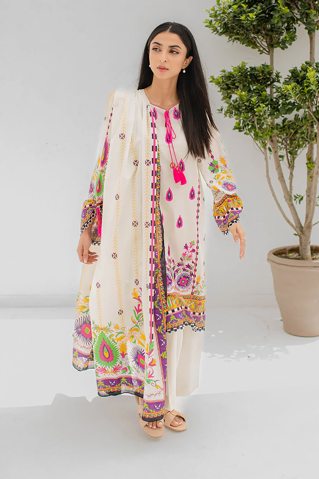 Embroidered Shirt Shalwar Dupatta - 0358 - Image 2