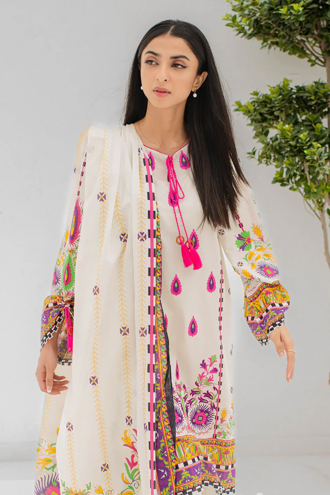 Embroidered Shirt Shalwar Dupatta - 0358 - Image 3