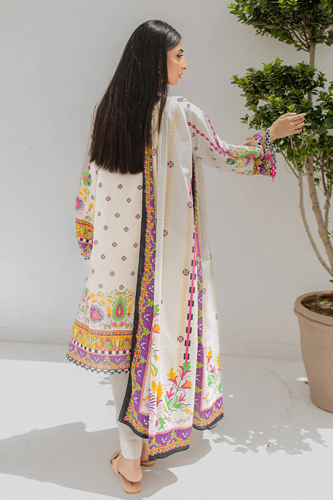 Embroidered Shirt Shalwar Dupatta - 0358 - Image 5