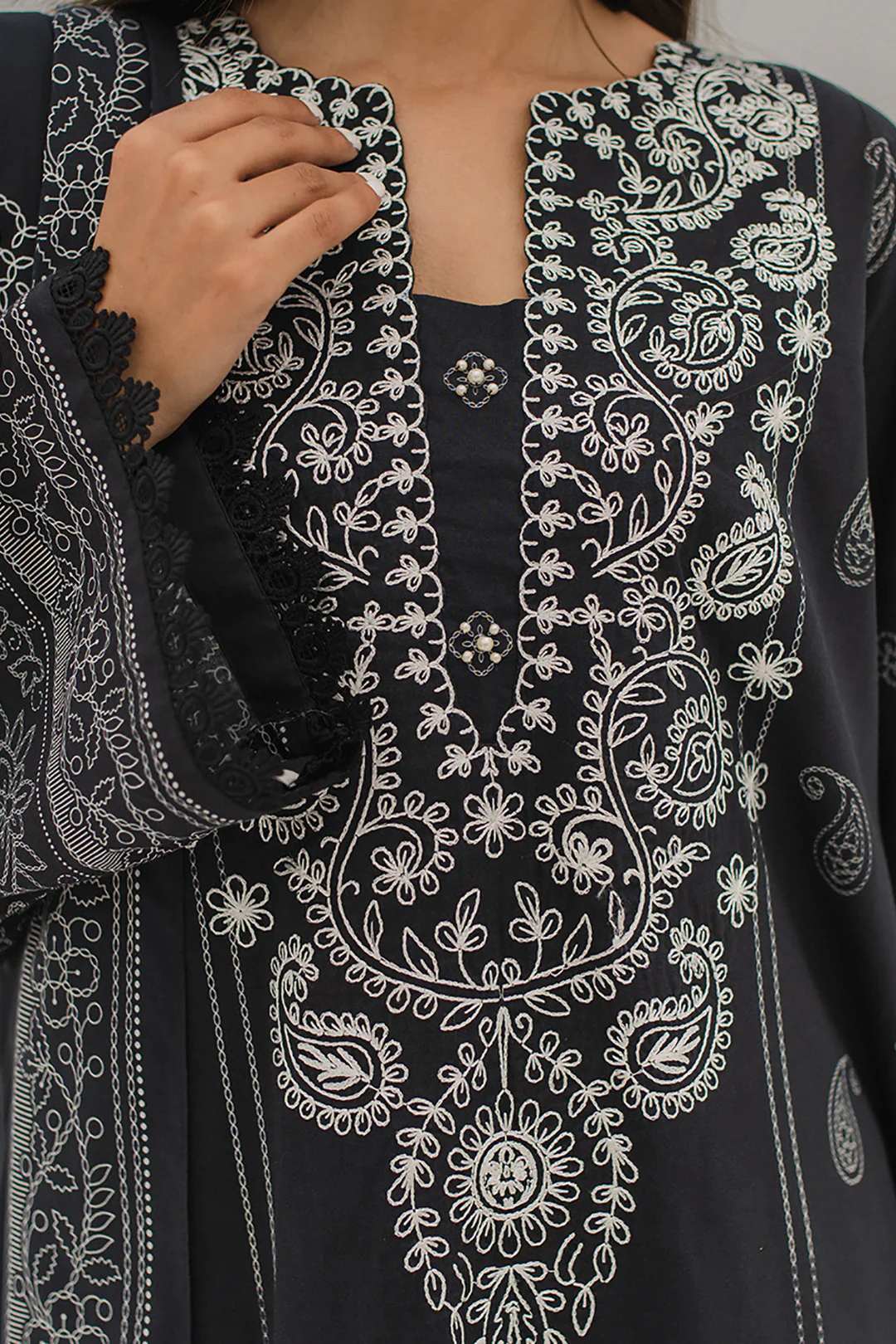 Embroidered Shirt Shalwar Dupatta - 0359 - Image 4
