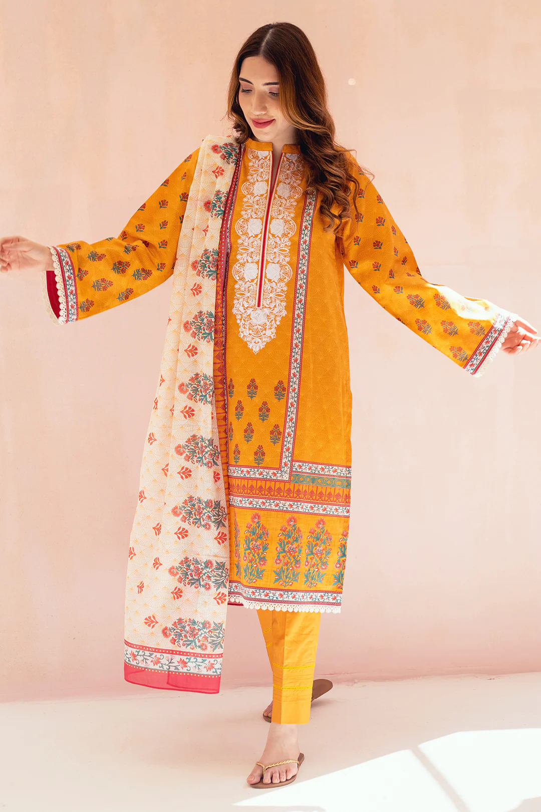 Embroidered Shirt Shalwar Dupatta - 0536 - Image 2