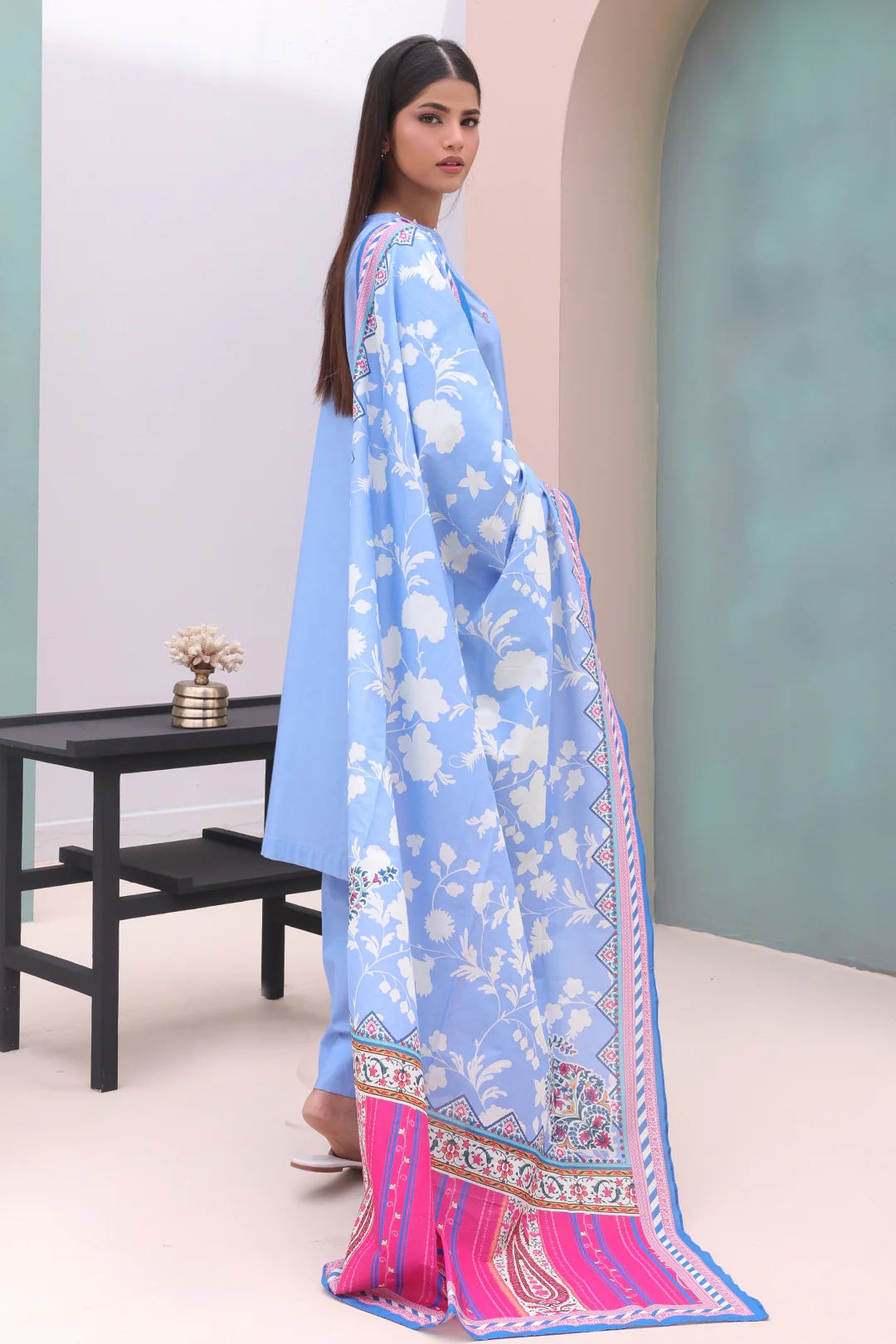 Embroidered Shirt Shalwar Dupatta - 0066 - Image 6