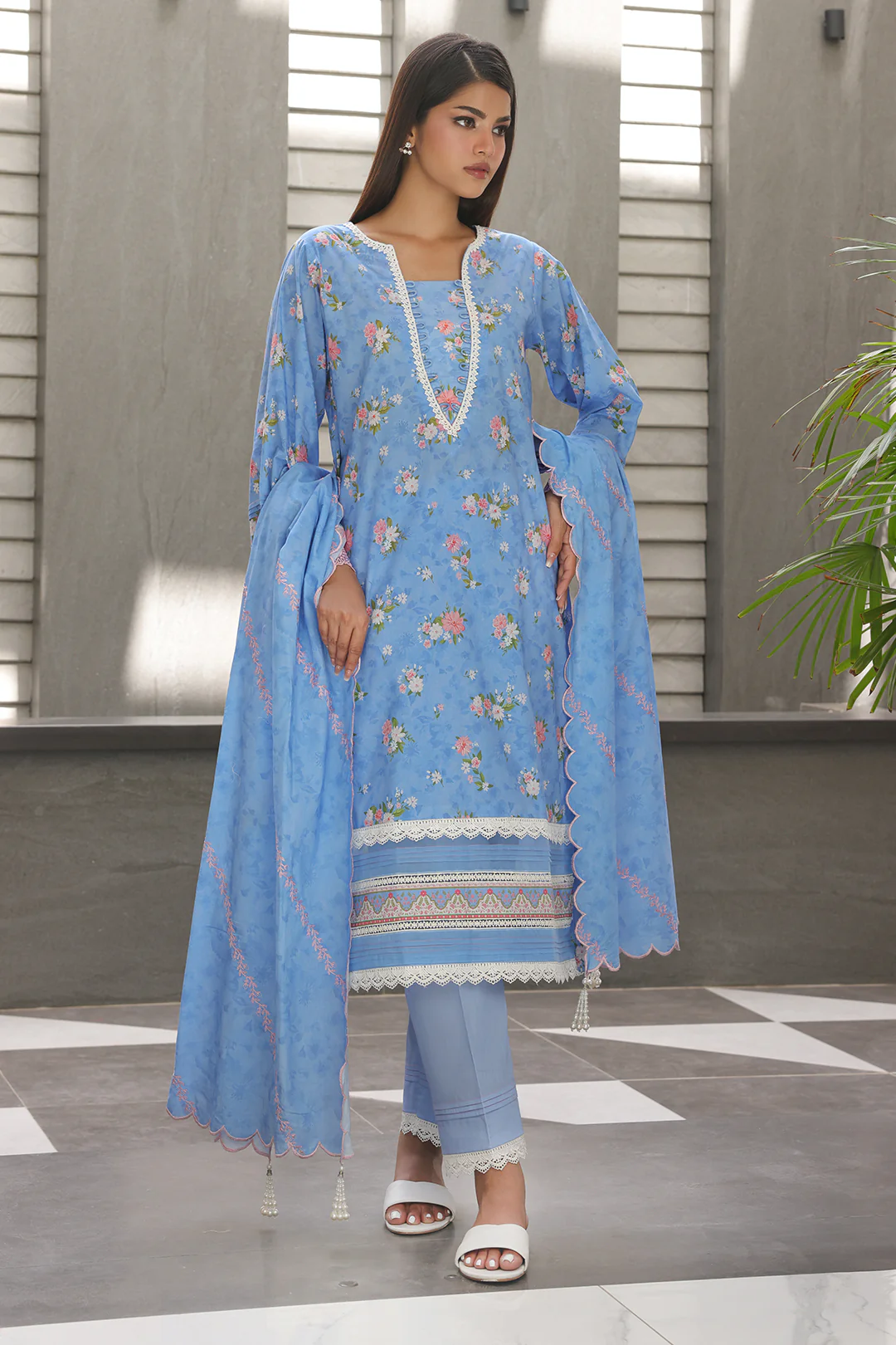 Embroidered Shirt Shalwar Dupatta - 0068 - Image 2
