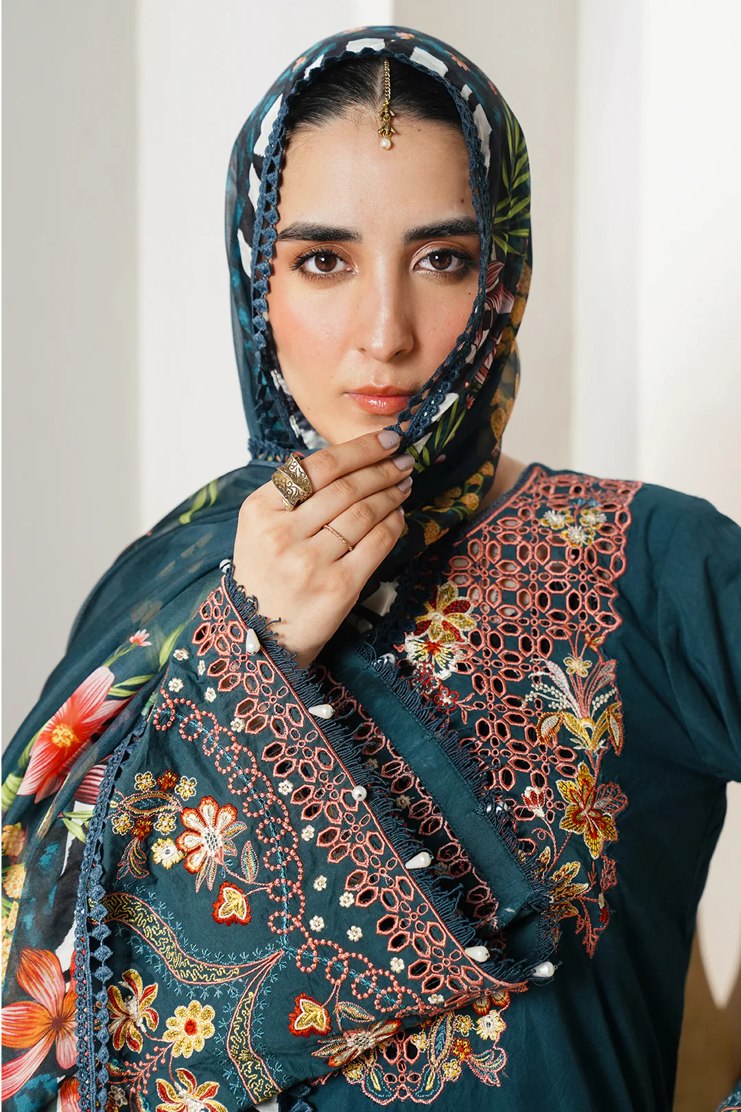 Embroidered Shirt Shalwar Dupatta - 0088 - Image 5