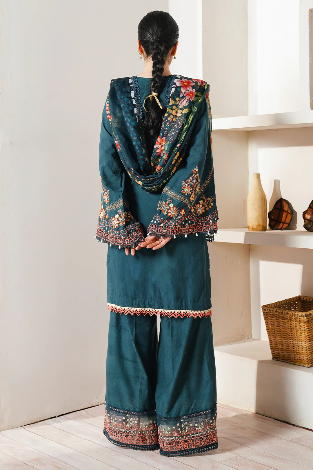 Embroidered Shirt Shalwar Dupatta - 0088 - Image 7
