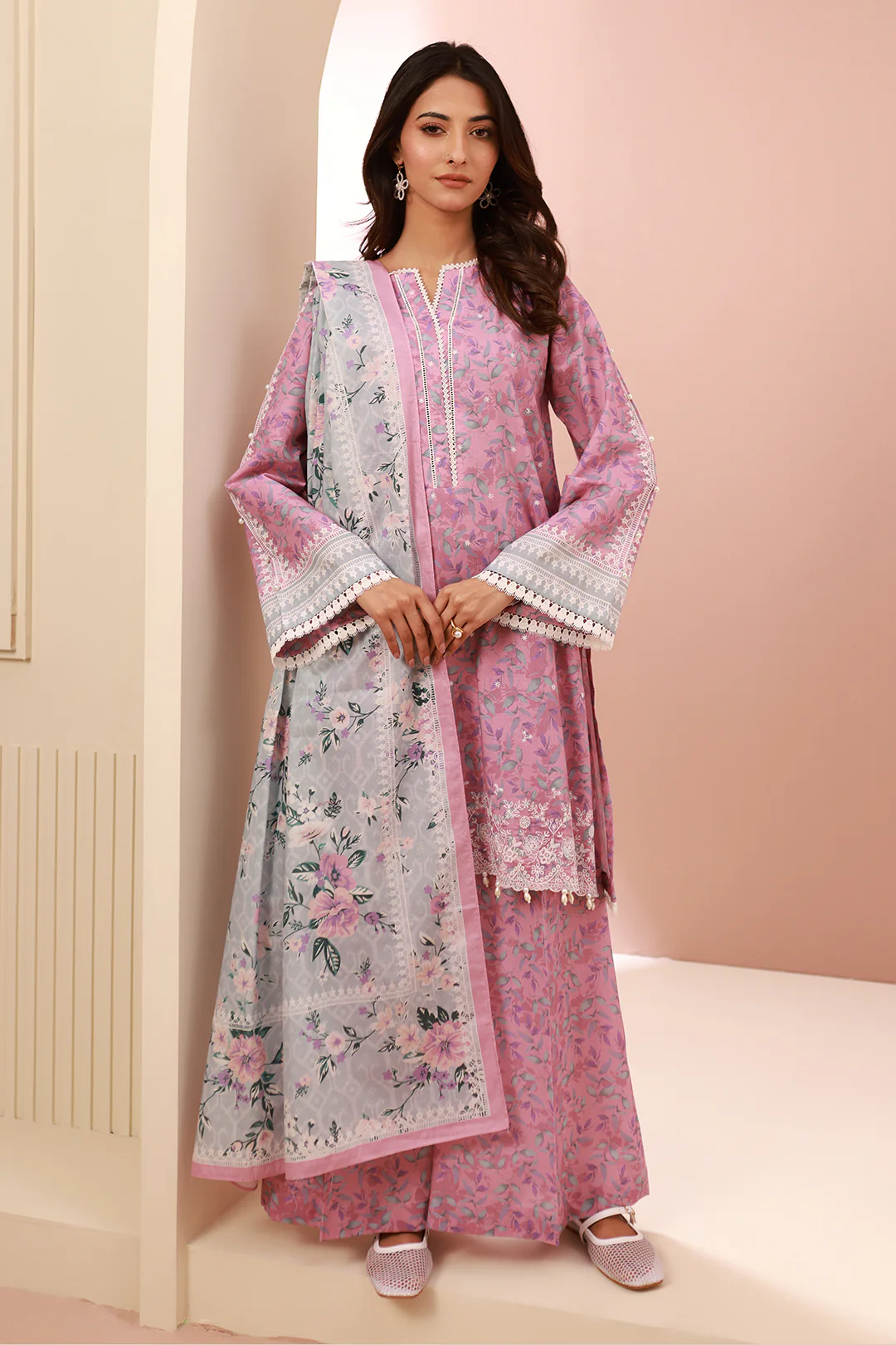 Embroidered Shirt Shalwar Dupatta - 0643 - Image 2