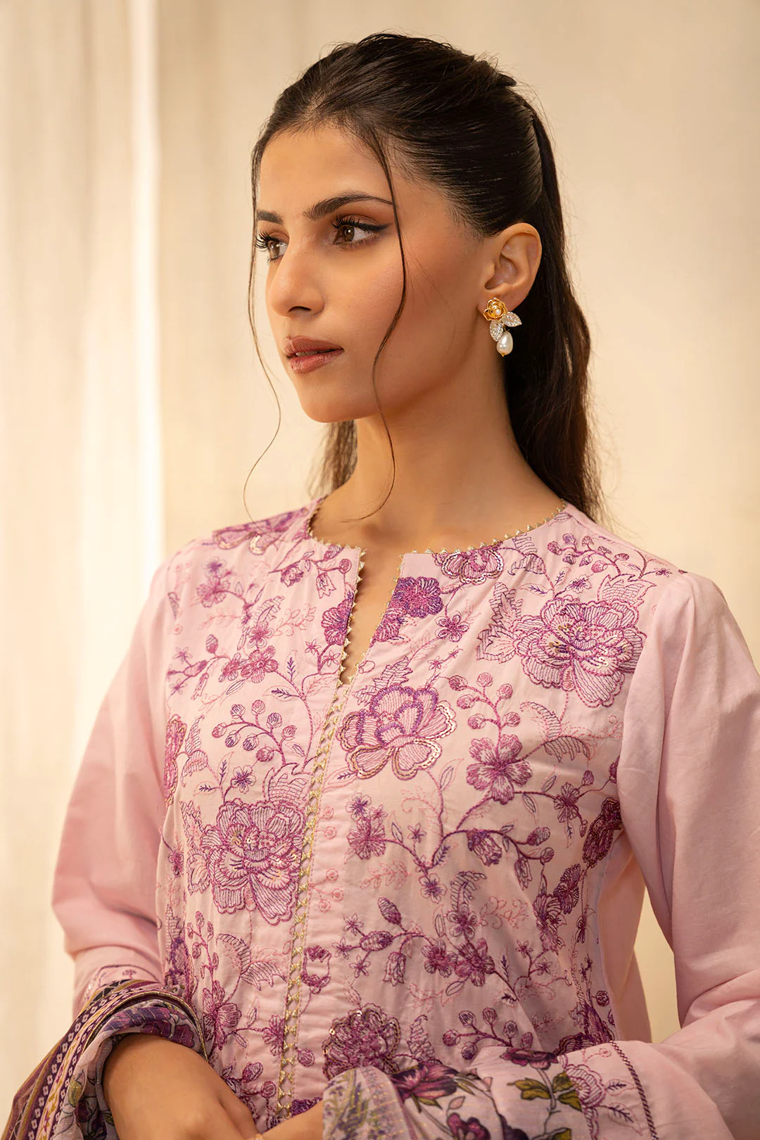 Embroidered Shirt Shalwar Dupatta - 0647 - Image 3