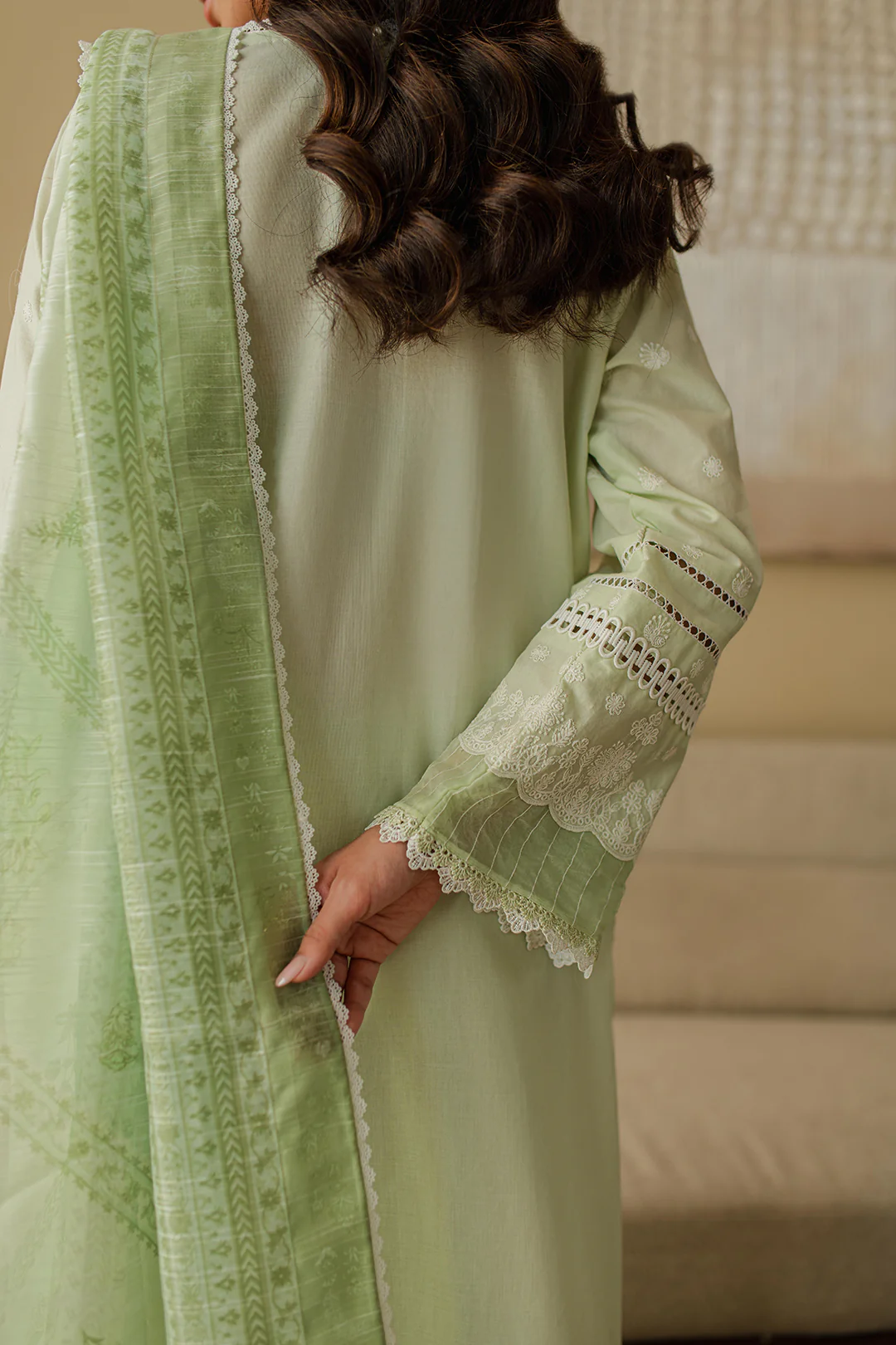 Embroidered Shirt Shalwar Dupatta - 0706 - Image 11