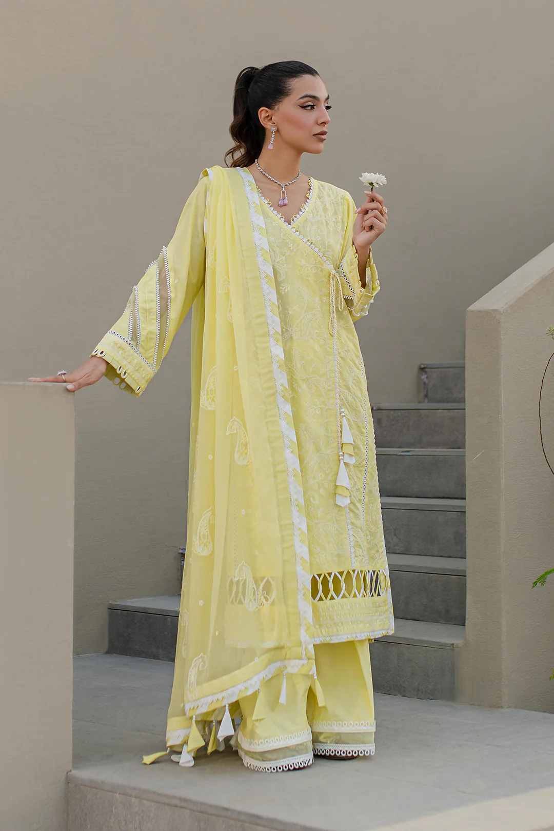 Embroidered Shirt Shalwar Dupatta - 0707 - Image 3